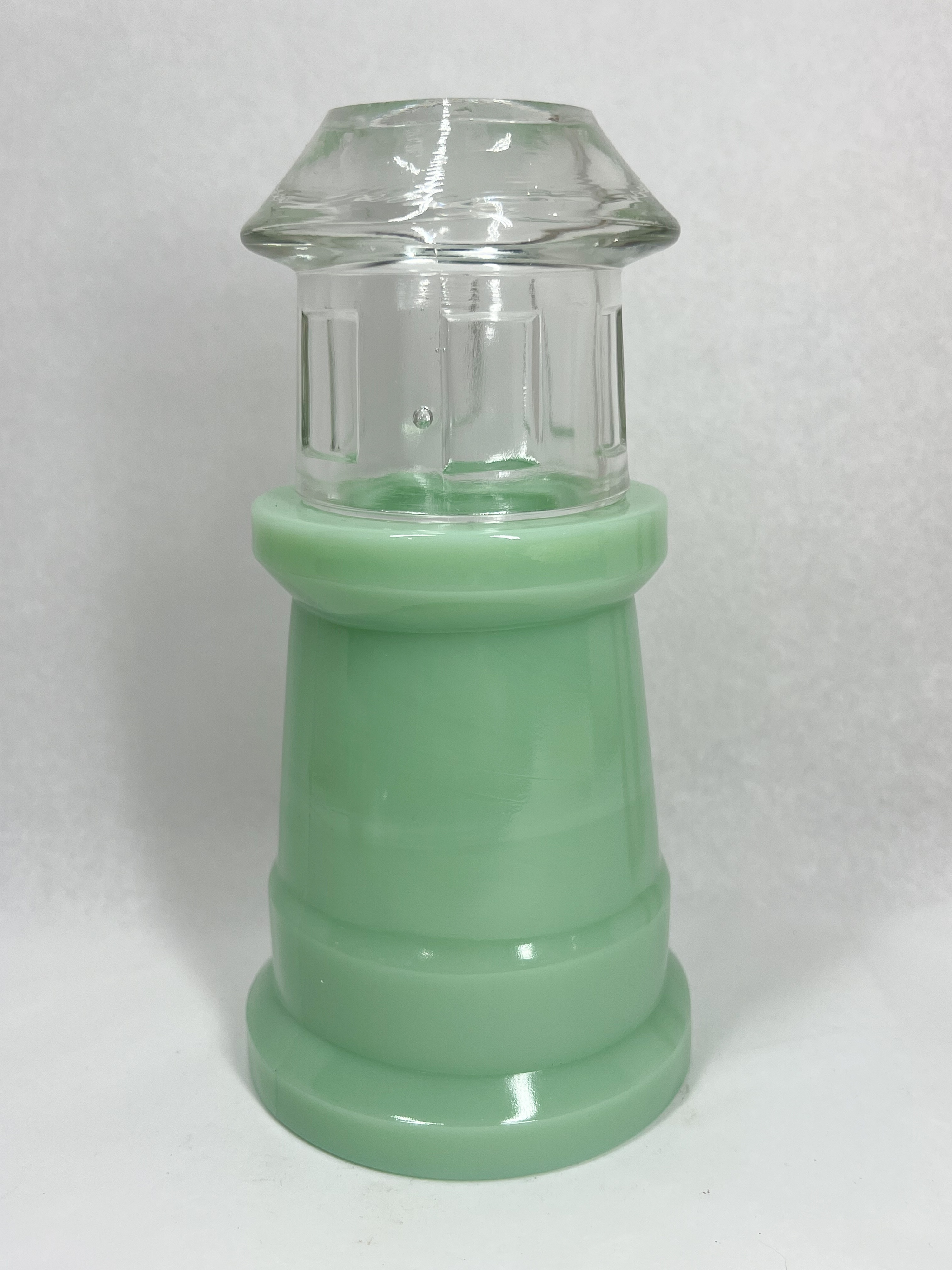 FENTON JADEITE LIGHTHOUSE FAIRY LAMP