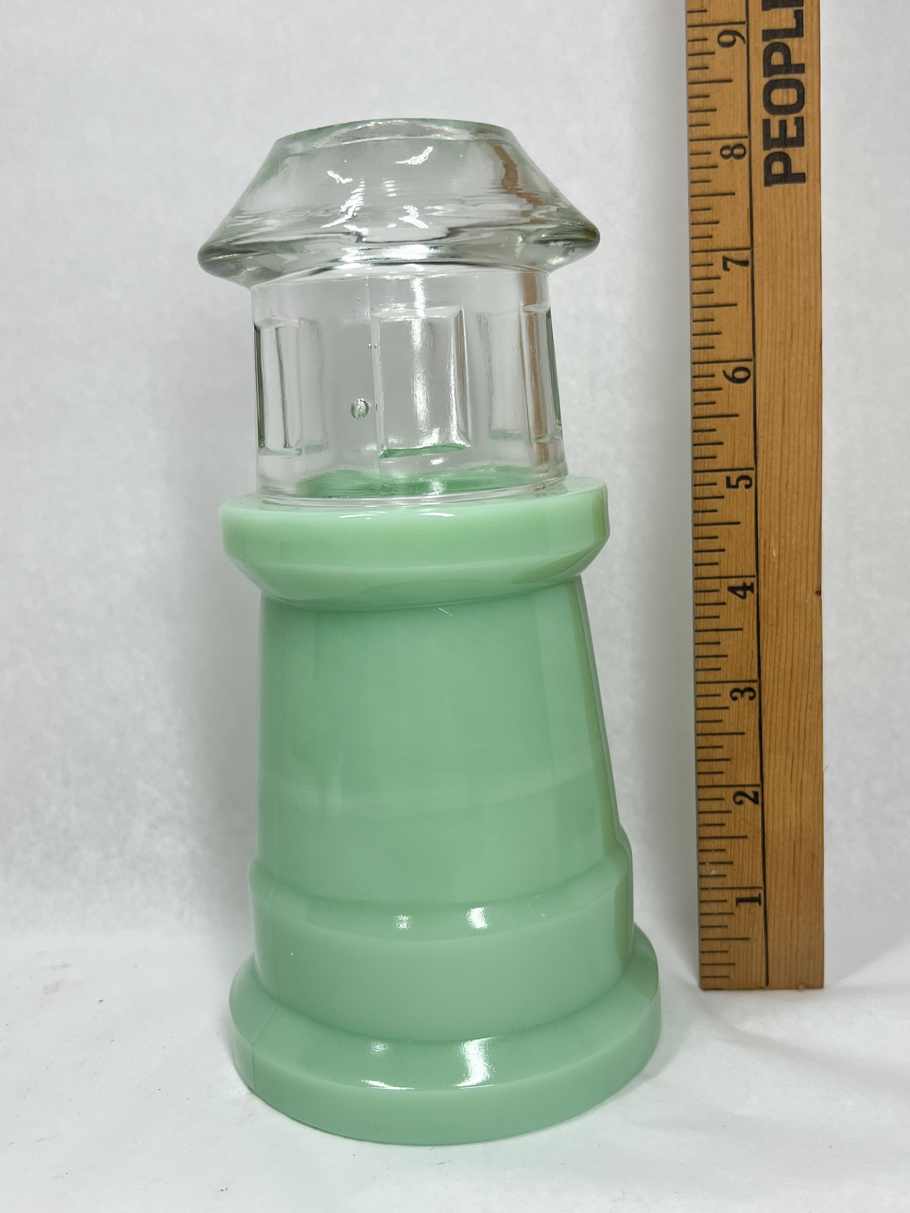 FENTON JADEITE LIGHTHOUSE FAIRY LAMP