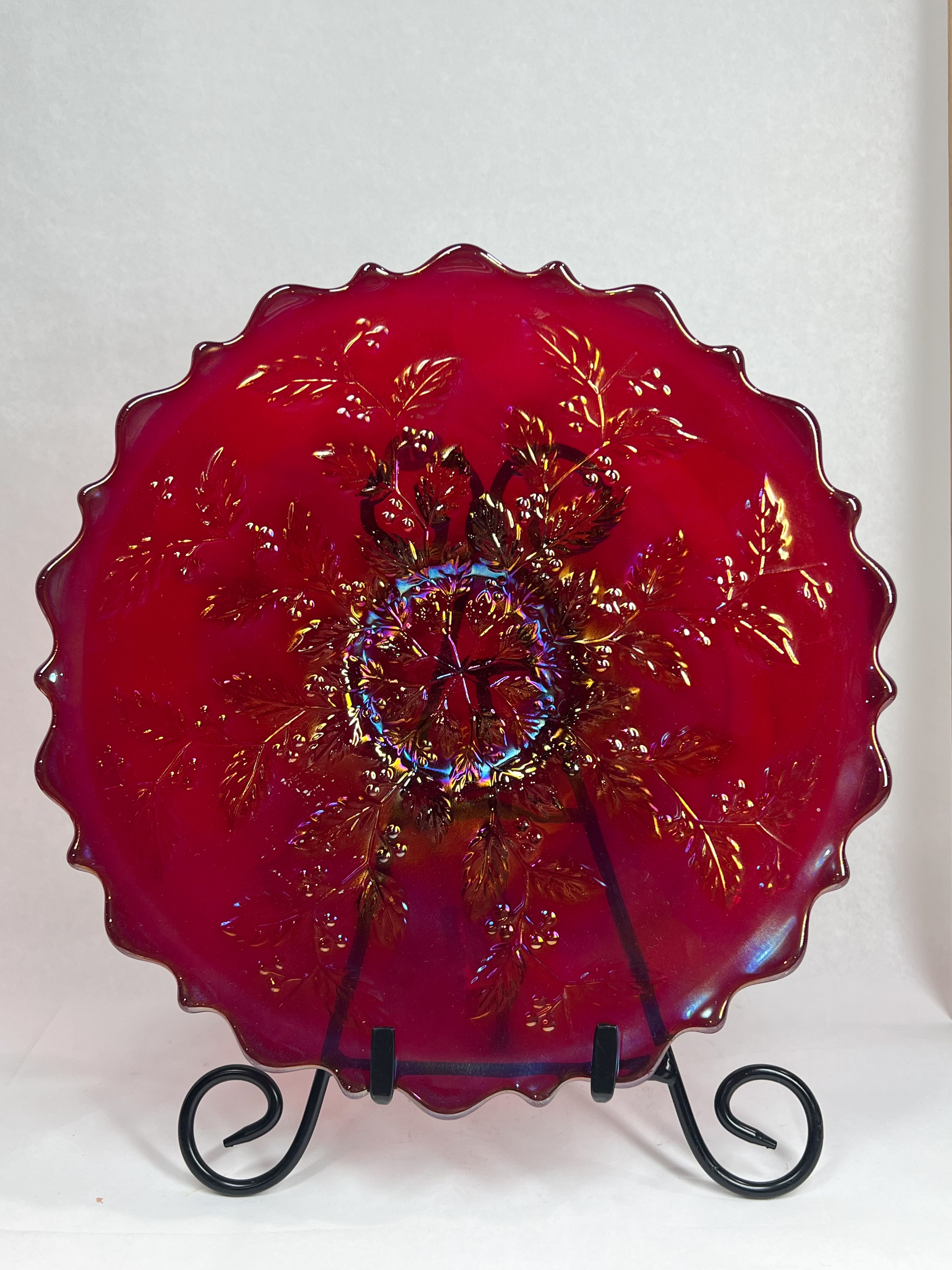 2000 FENTON RUBY CARNIVAL COM PLATE