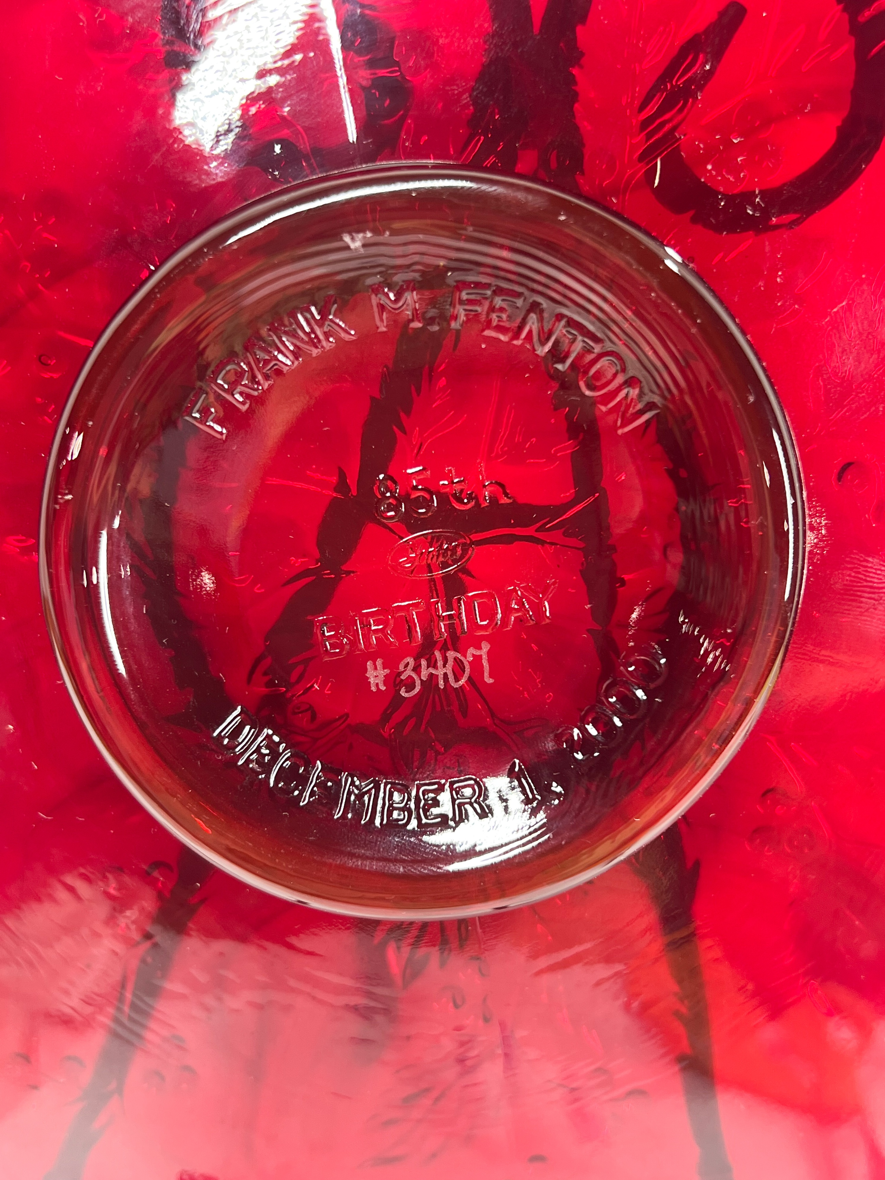 2000 FENTON RUBY CARNIVAL COM PLATE