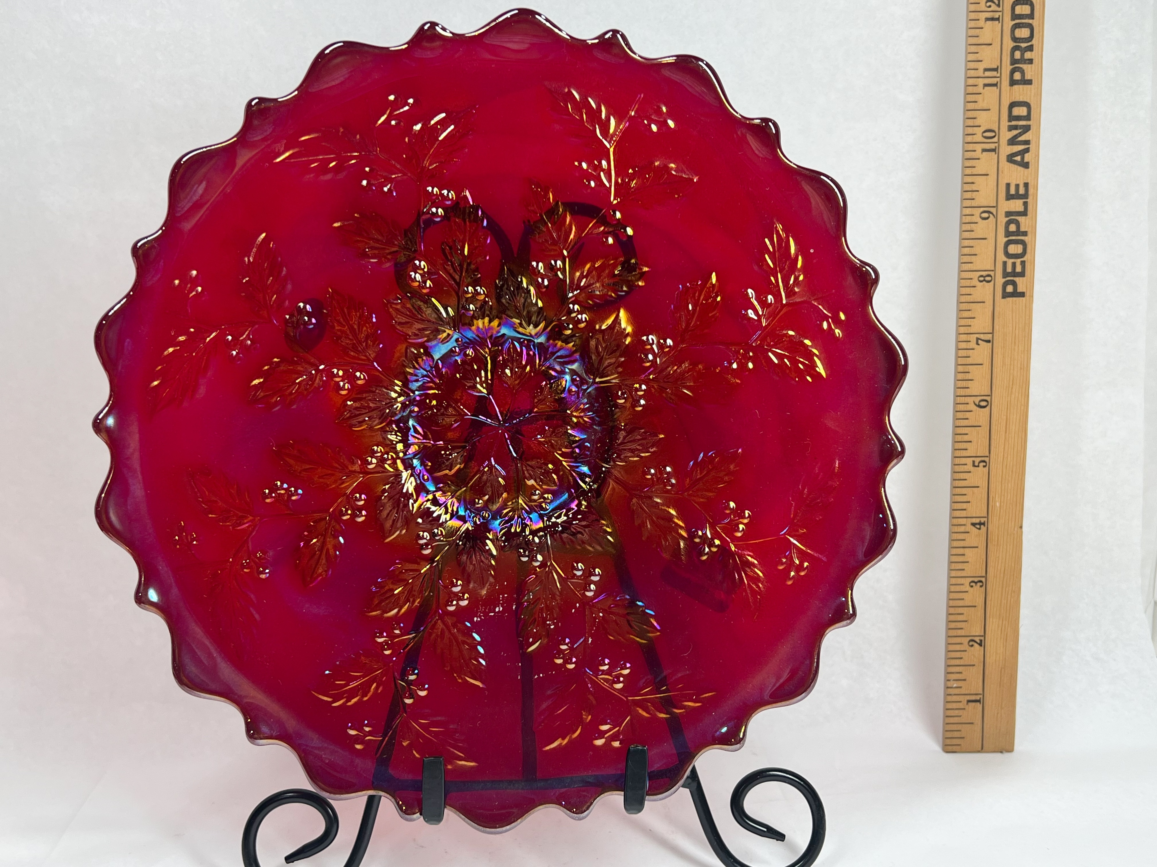 2000 FENTON RUBY CARNIVAL COM PLATE