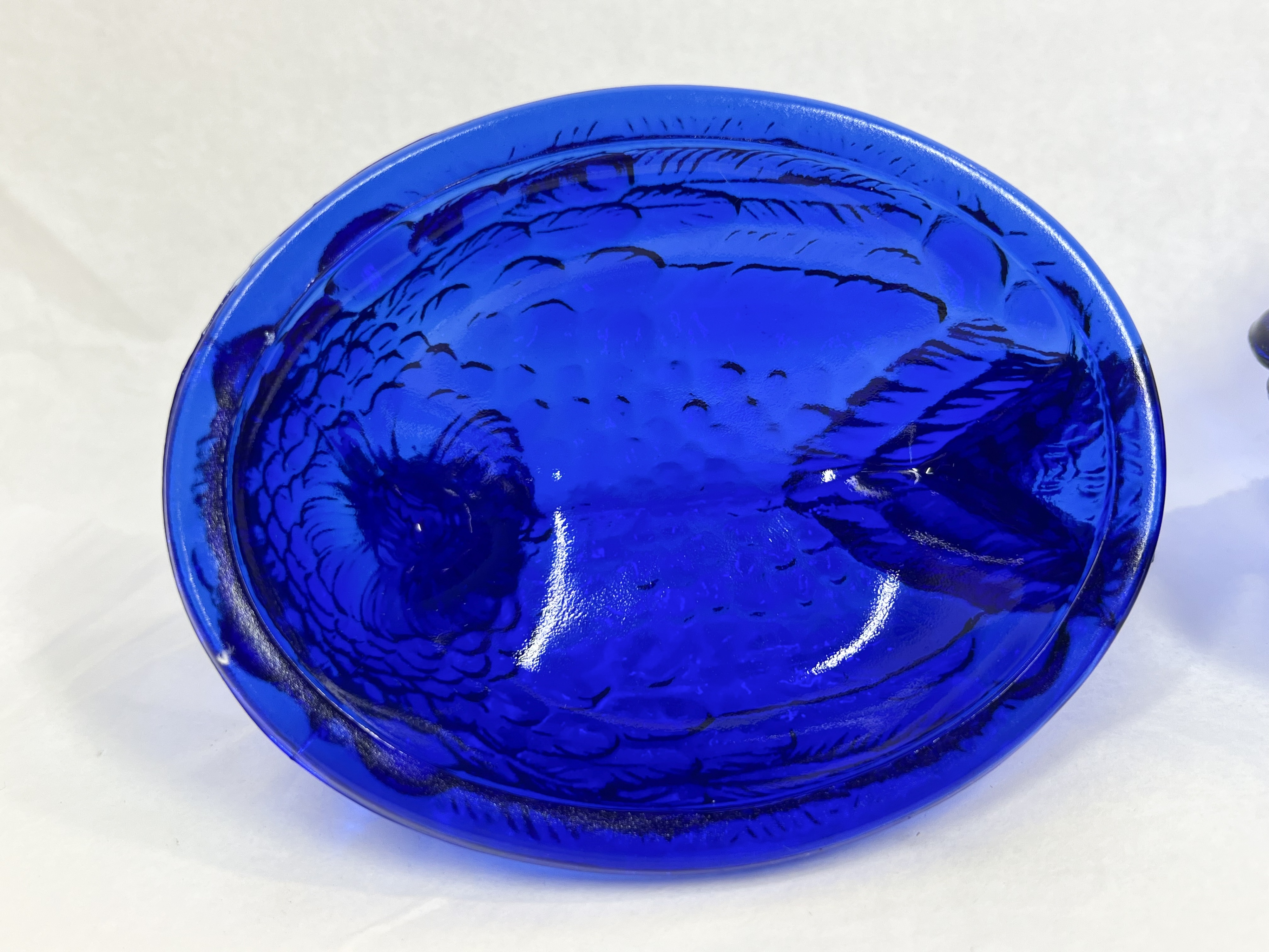 MOSSER COBALT BLUE HEN ON NEST