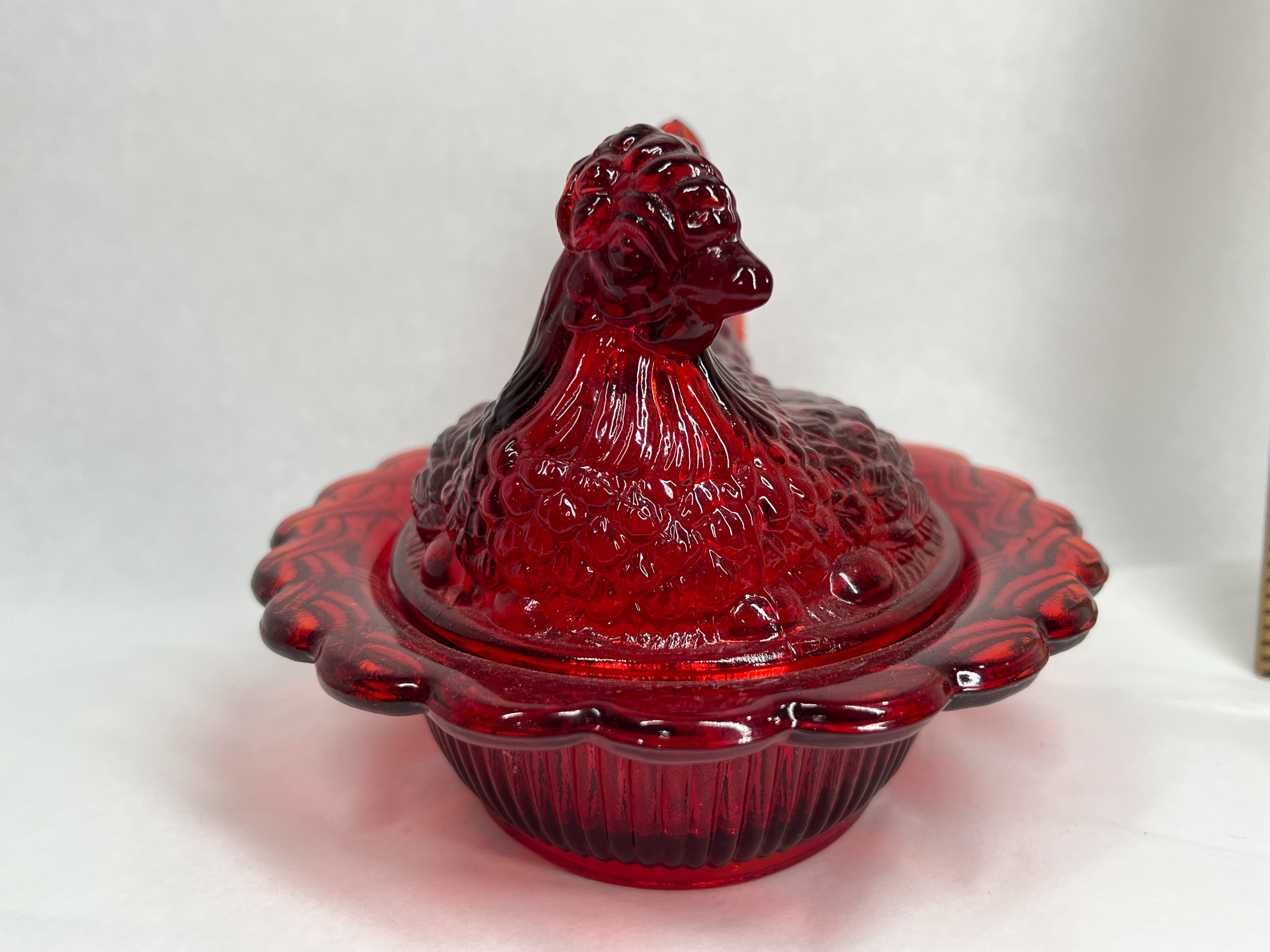 MOSSER RUBY RED HEN ON NEST