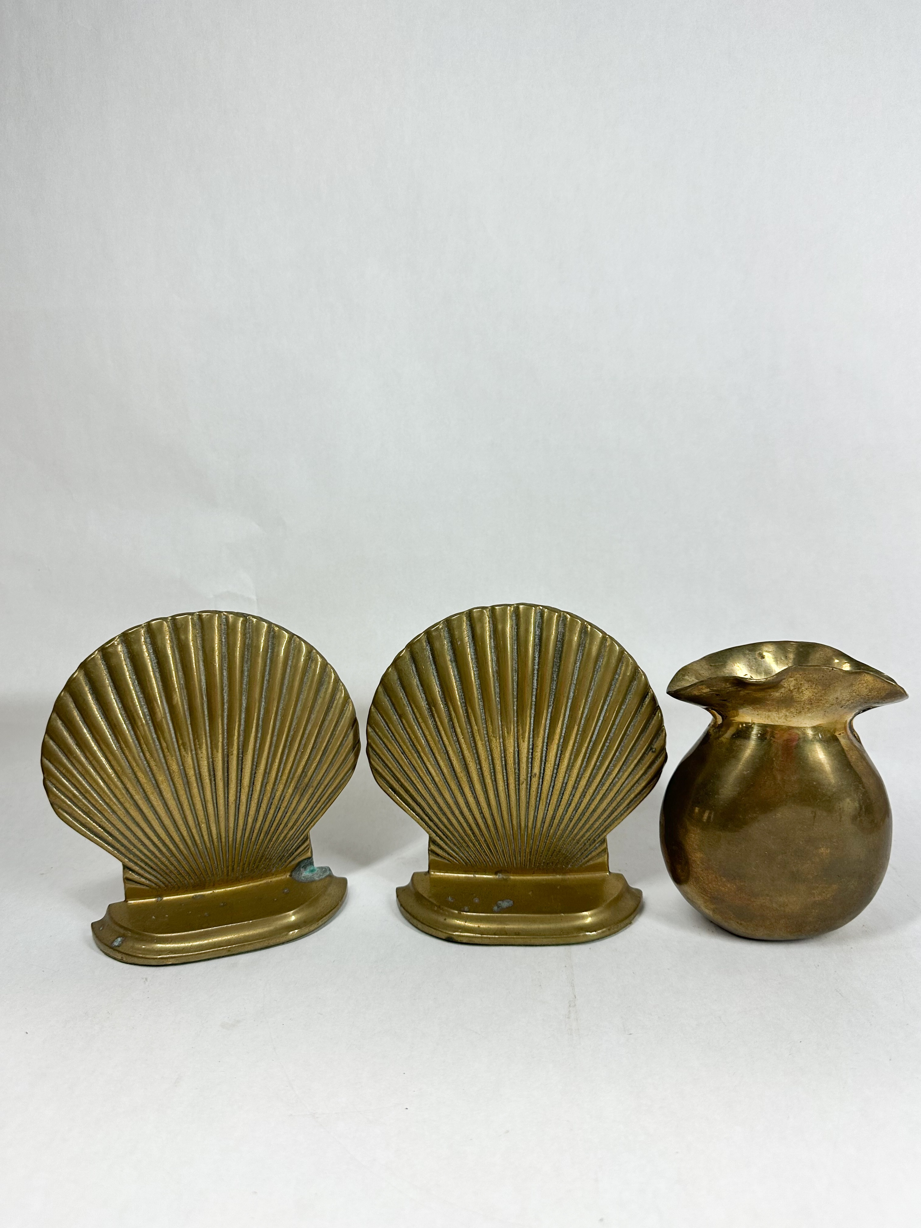 TRIO OF BRASS DECORATIVE OBJECTS