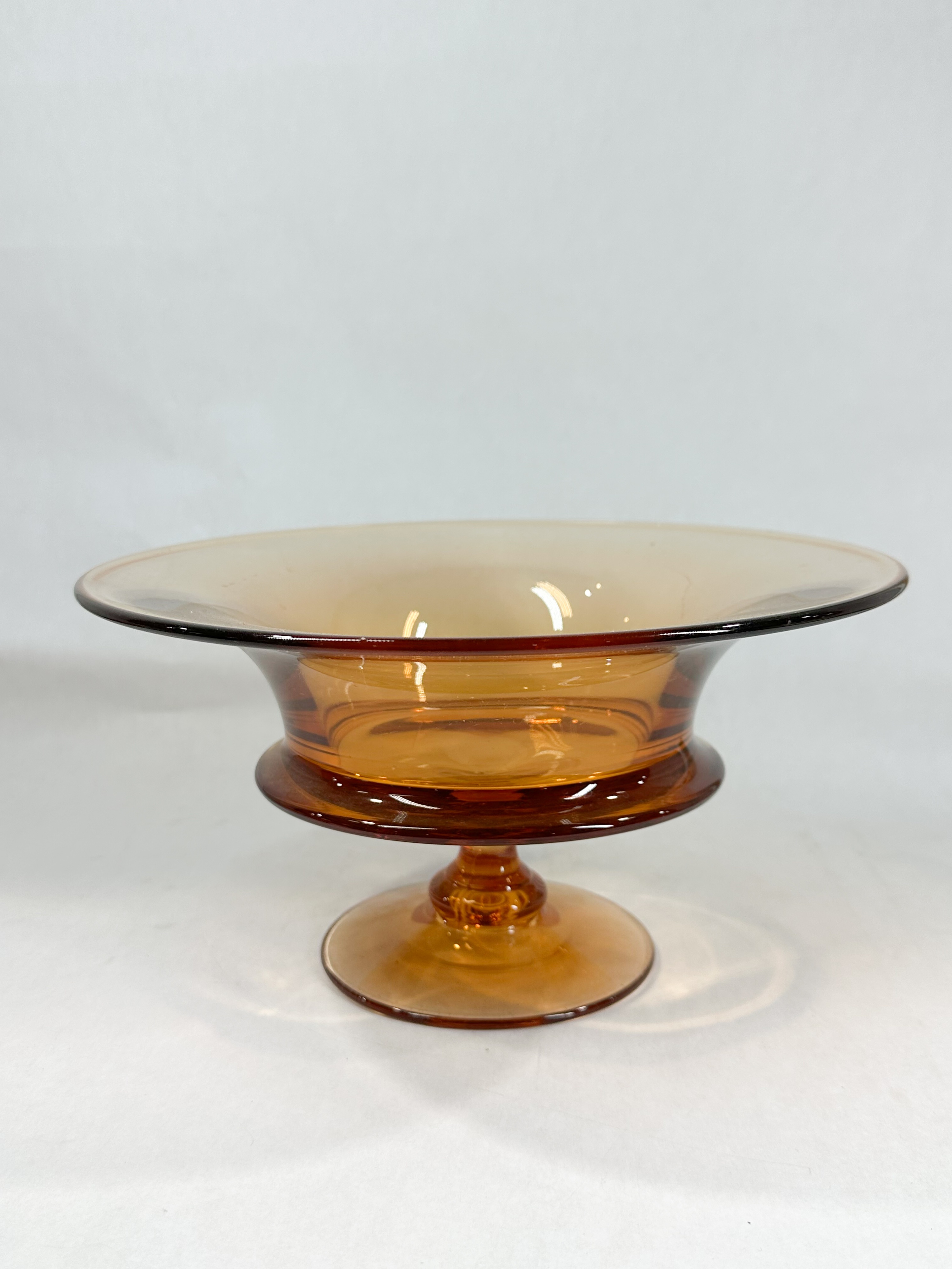 FOSTORIA AMBER GLASS CONSOLE BOWL