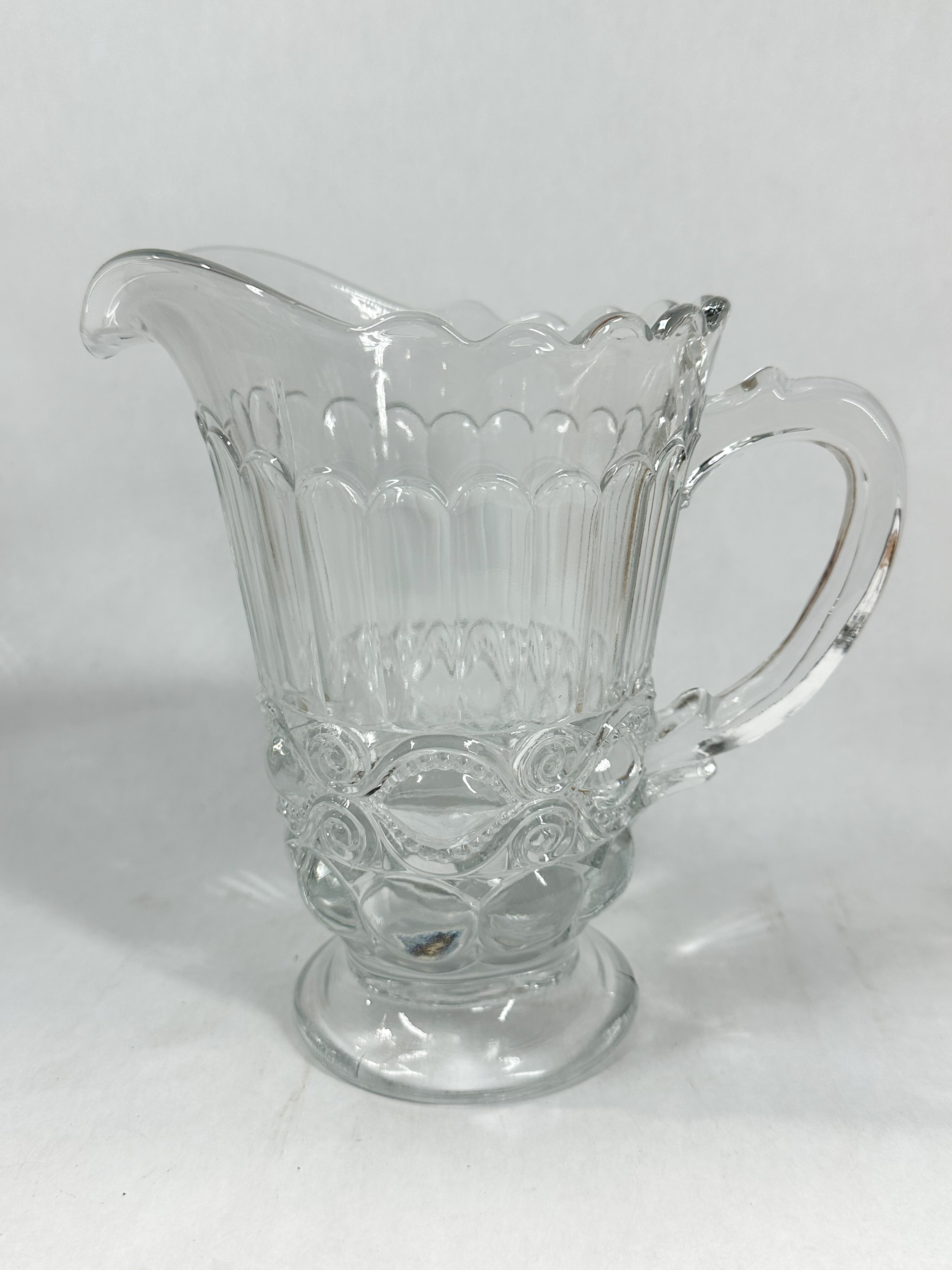 PRESSED CLEAR GLASS FOOTED CREAMER