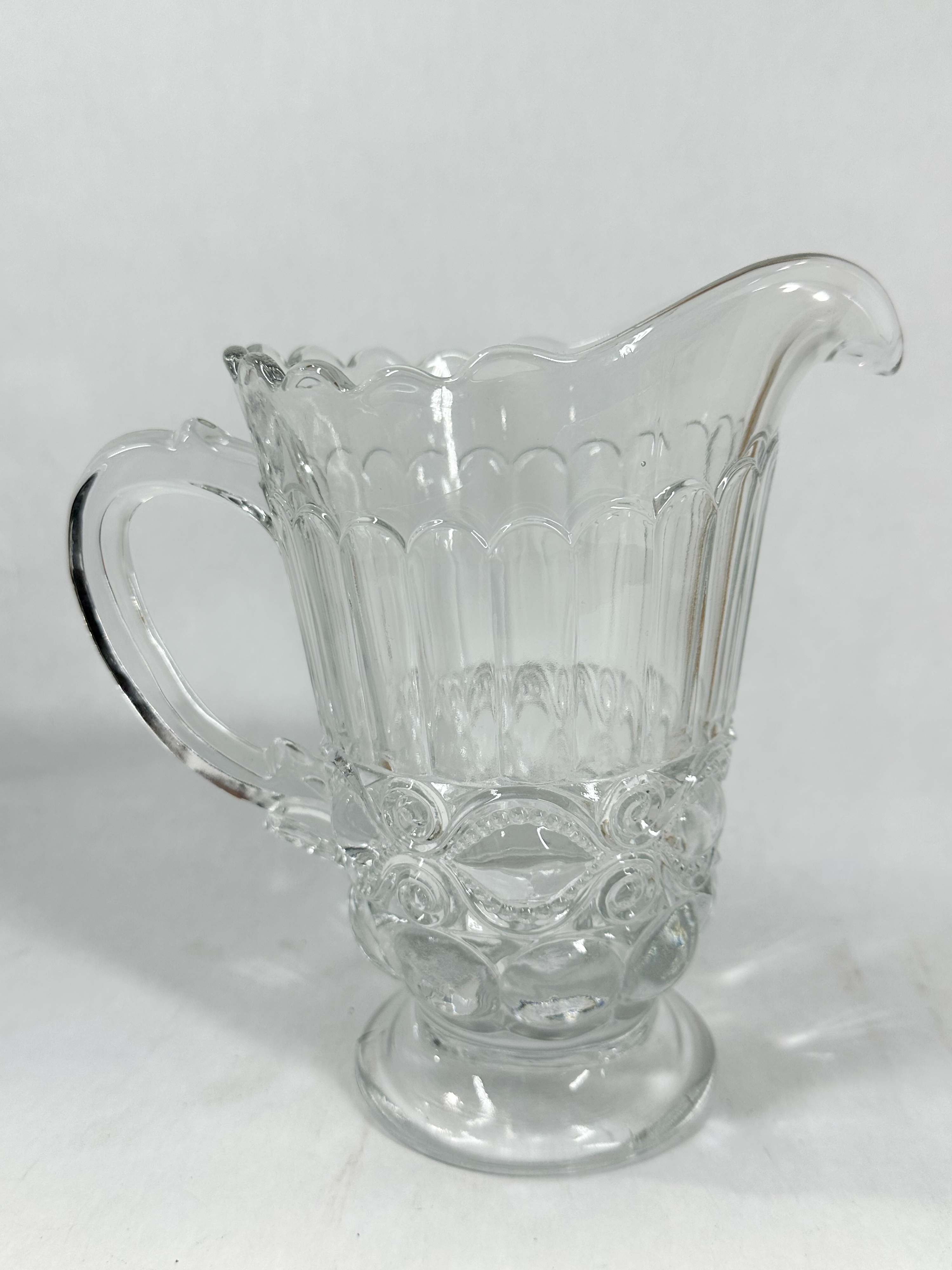 PRESSED CLEAR GLASS FOOTED CREAMER