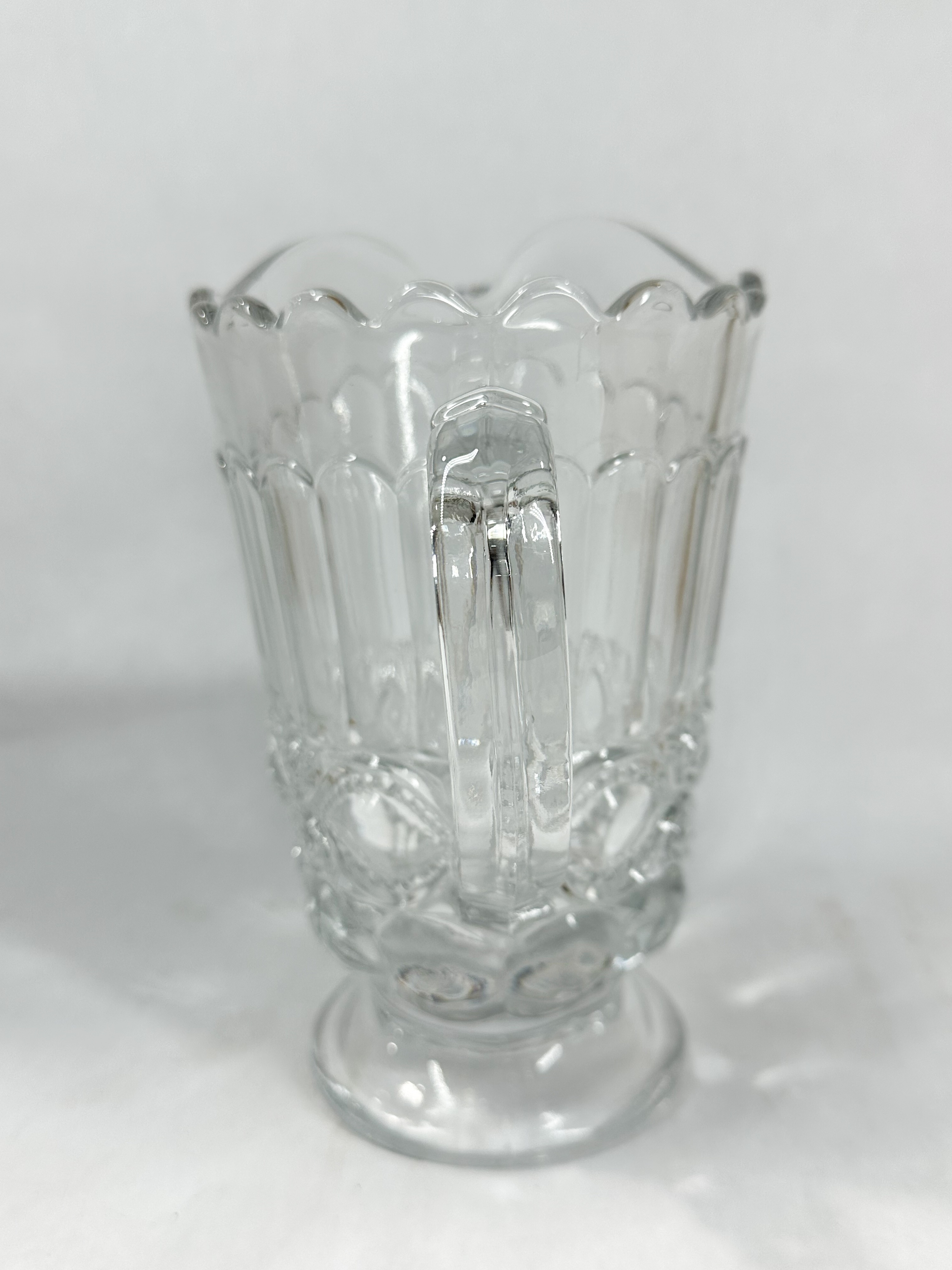 PRESSED CLEAR GLASS FOOTED CREAMER