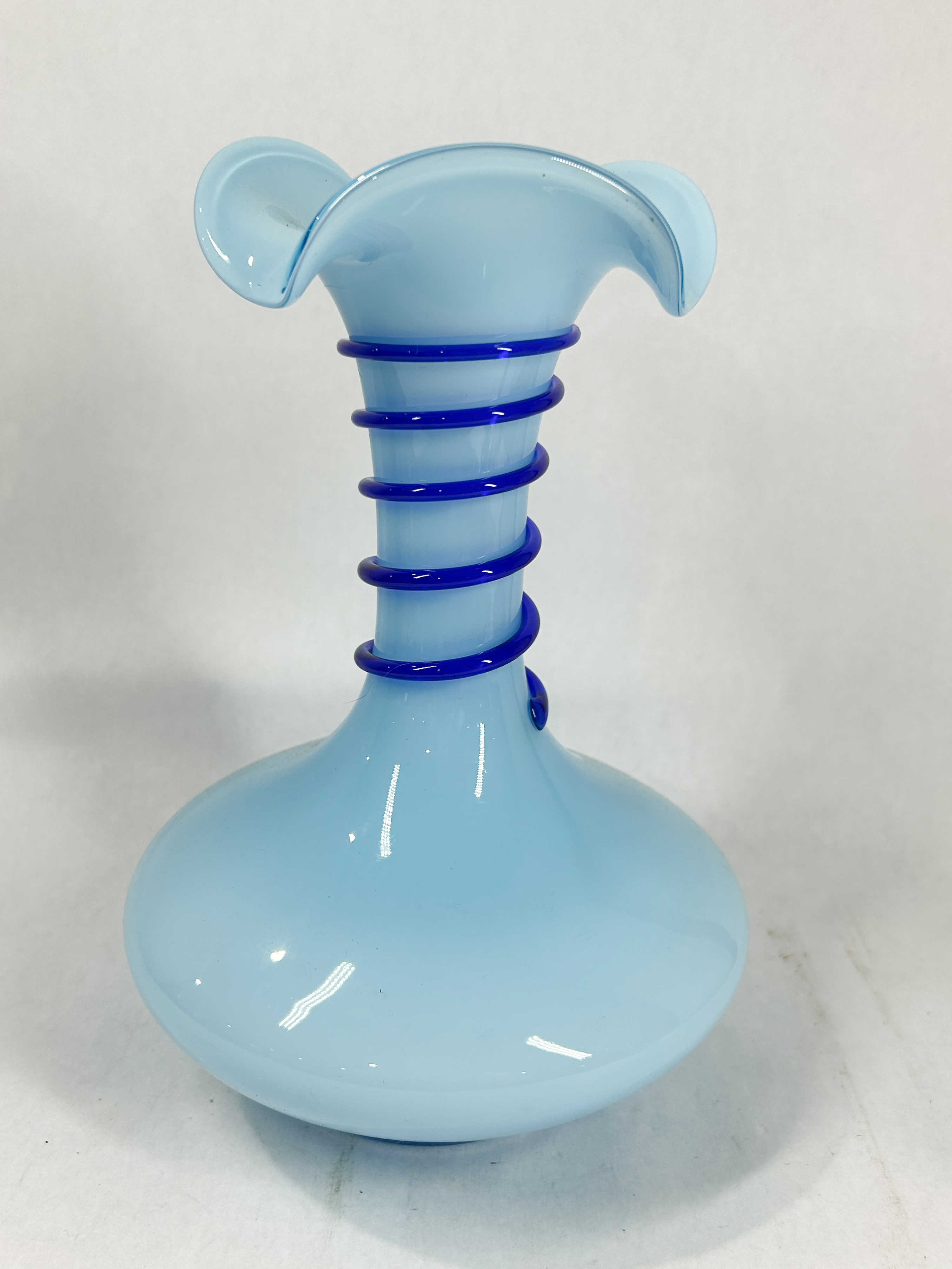 CZECH TANGO LIGHT BLUE GLASS VASE