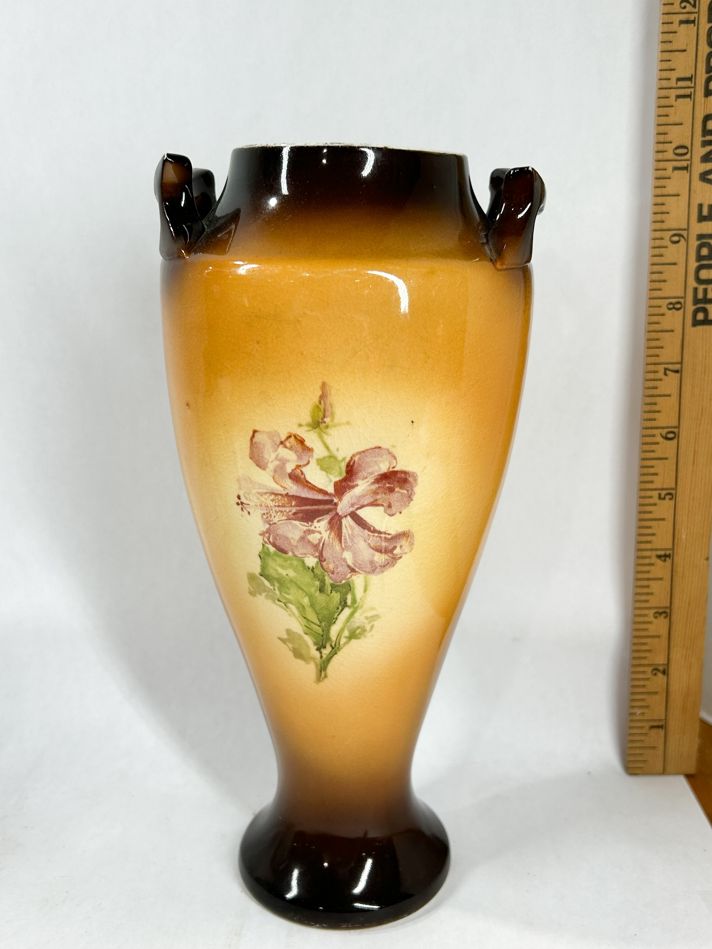 THREE GLASS DECORATIVE VASES