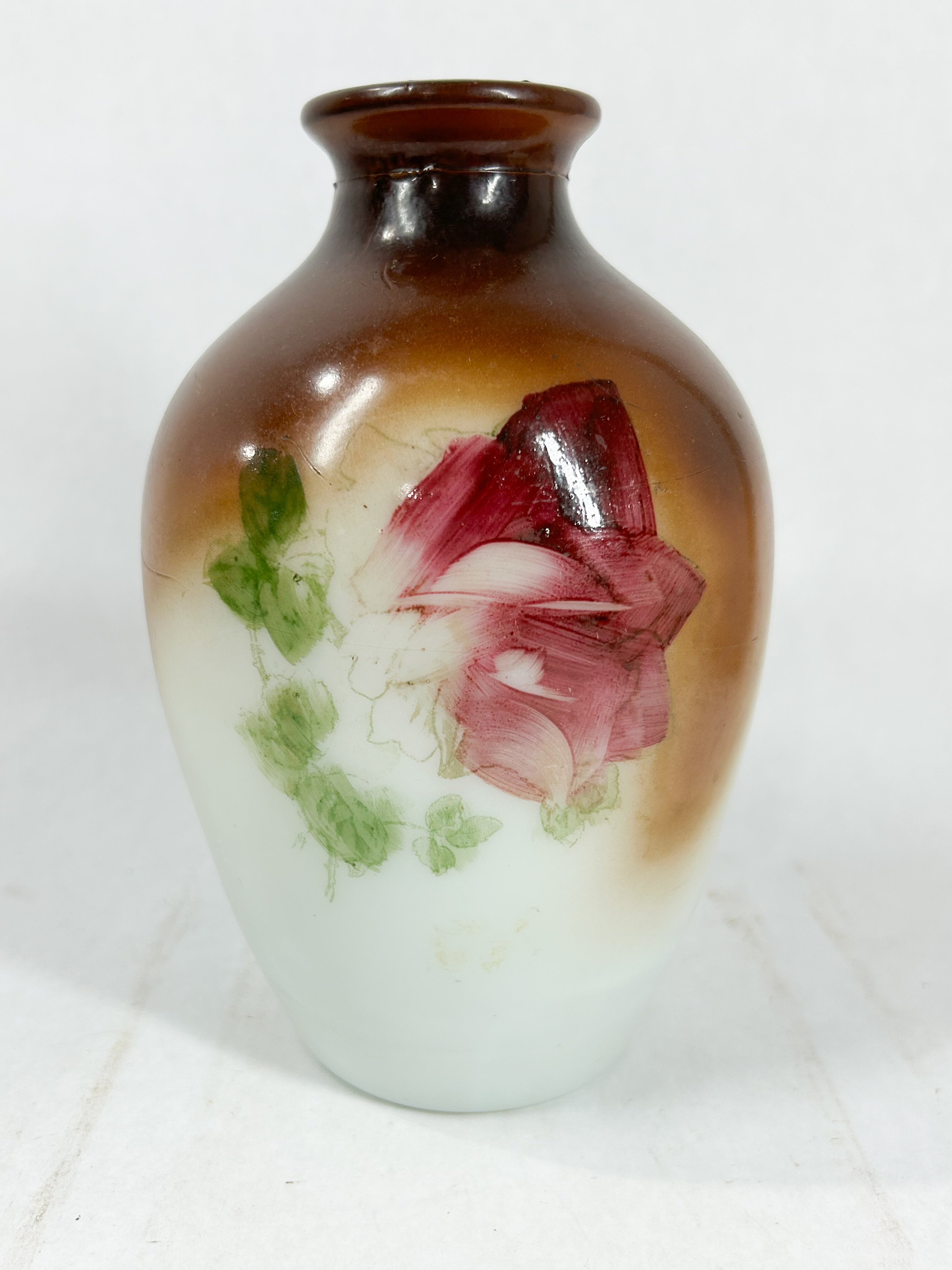 THREE GLASS DECORATIVE VASES