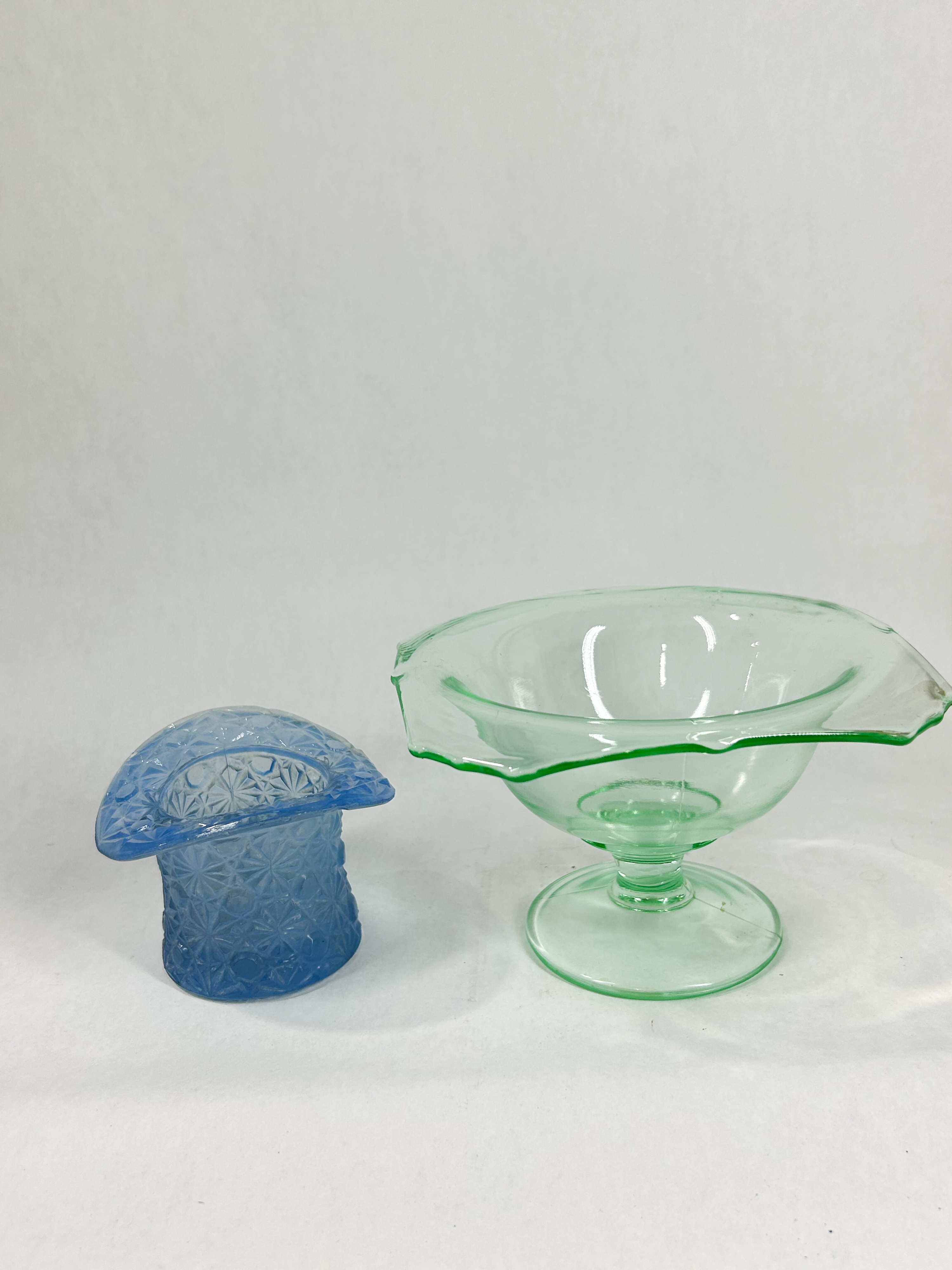 TWO PIECES OF DEPRESSION GLASS