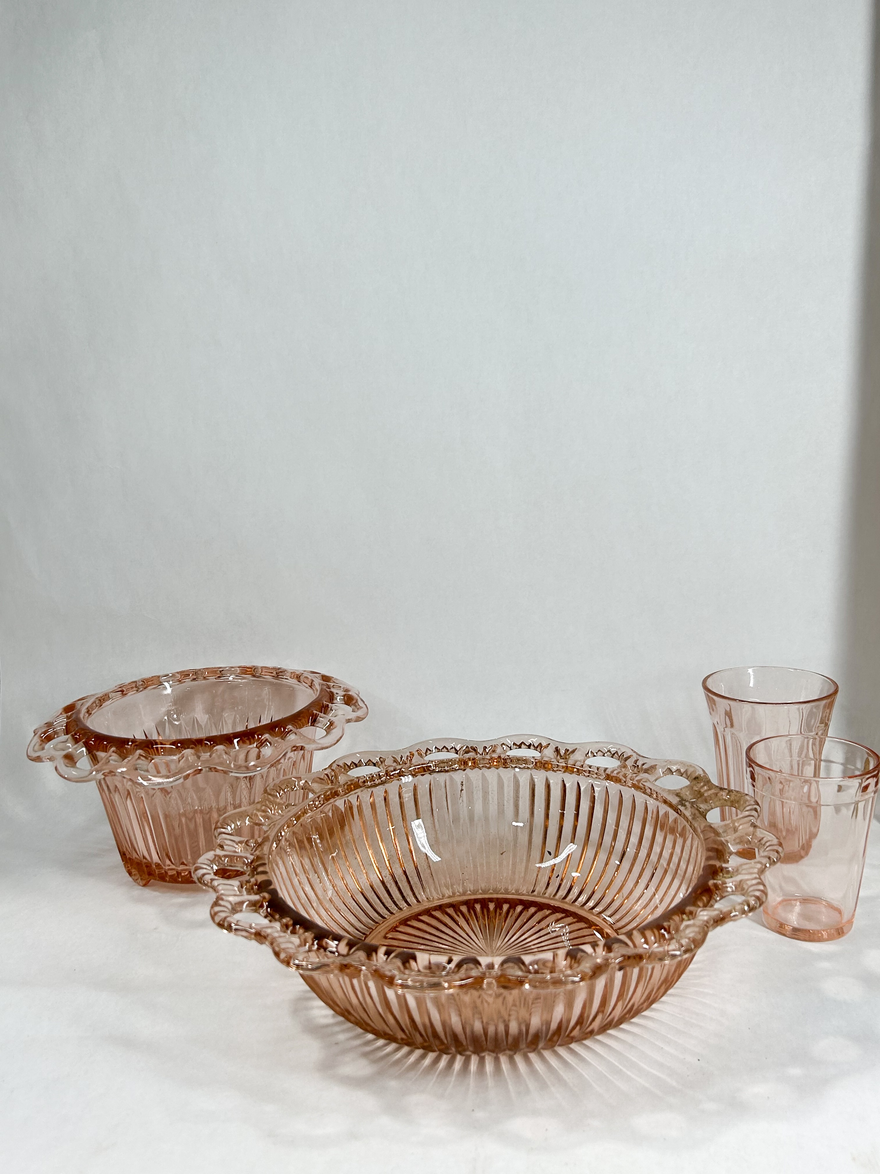 ANCHOR HOCKING PINK DEPRESSION GLASS COLLECTION