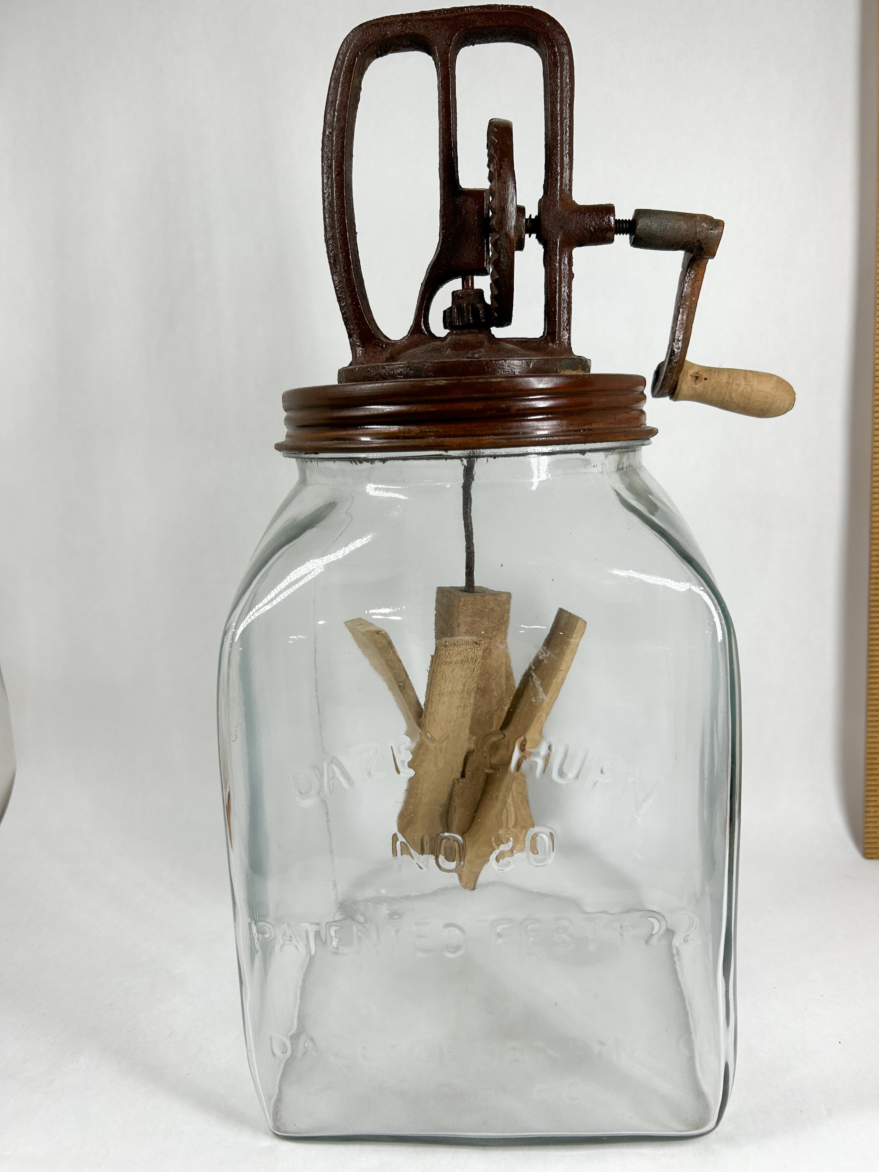 DAZEY NO. 80 GLASS BUTTER CHURN