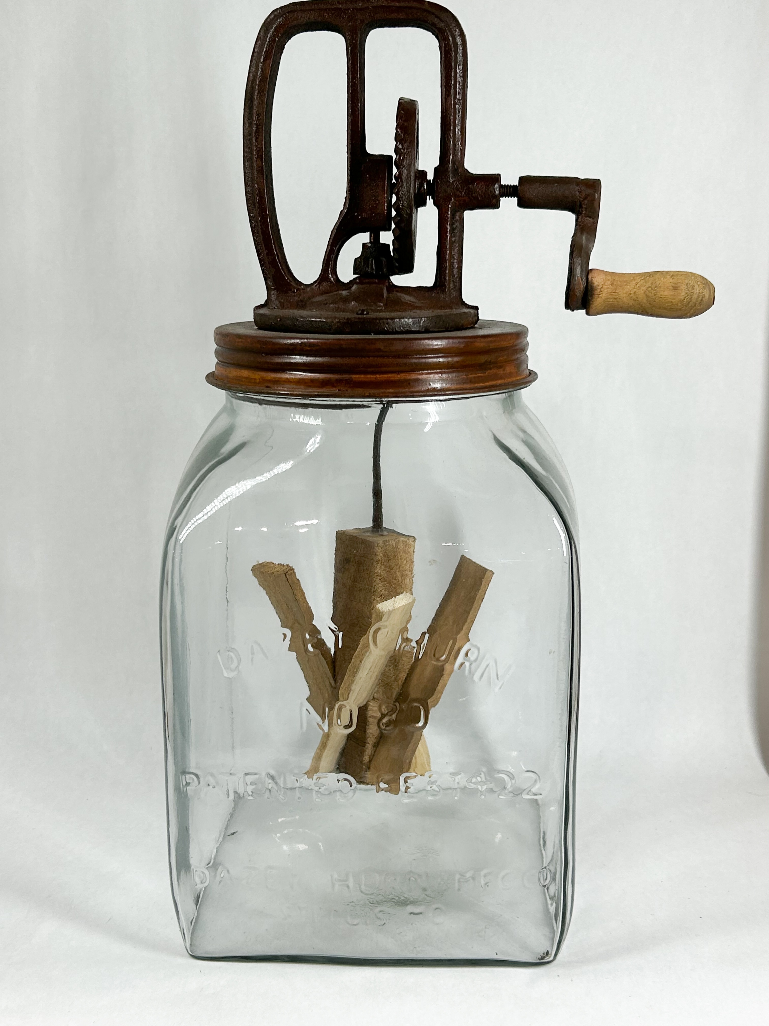DAZEY NO. 80 GLASS BUTTER CHURN