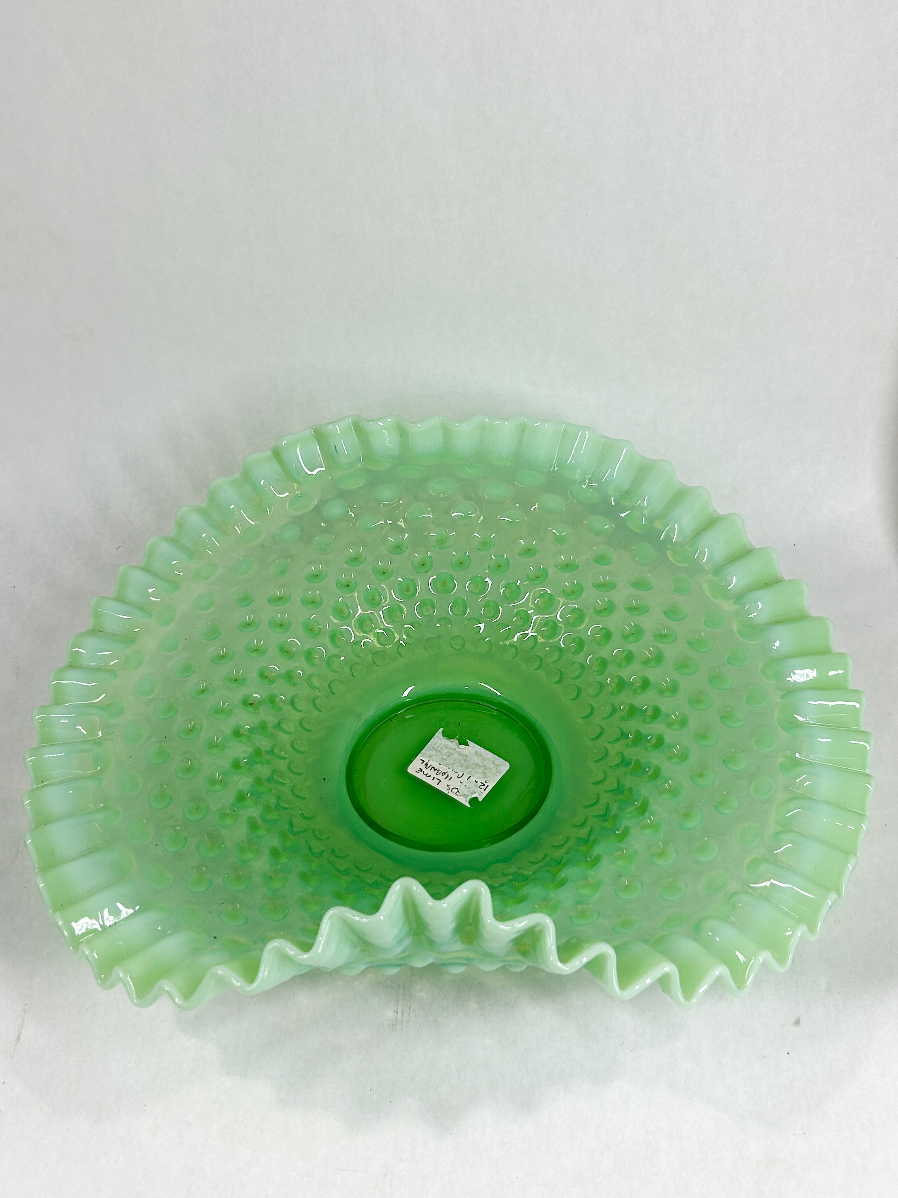 FENTON LIME HOBNAIL OPALESCENT GLASS BOWL