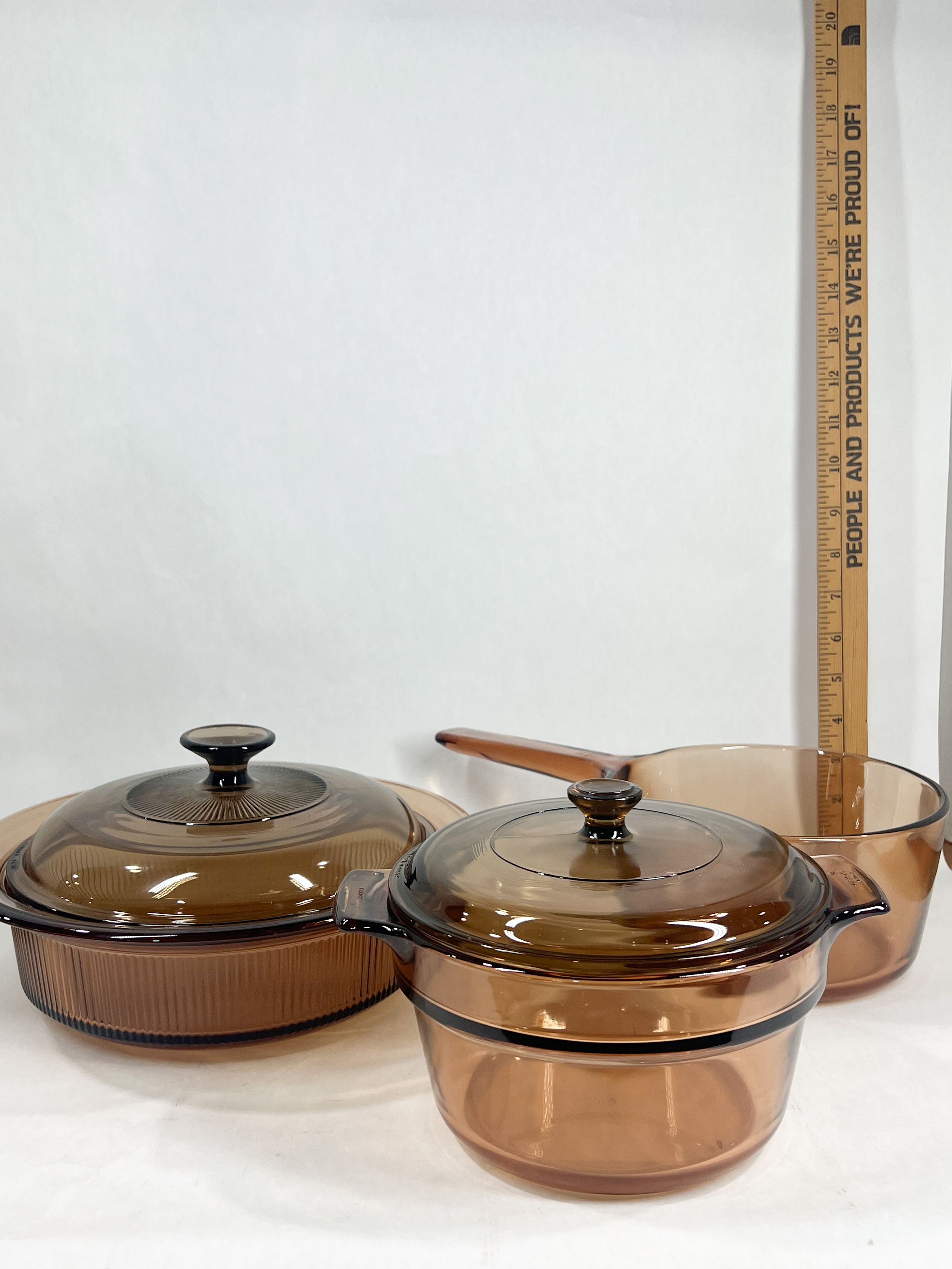 CORNING VISION AMBER GLASS COOKWARE SET