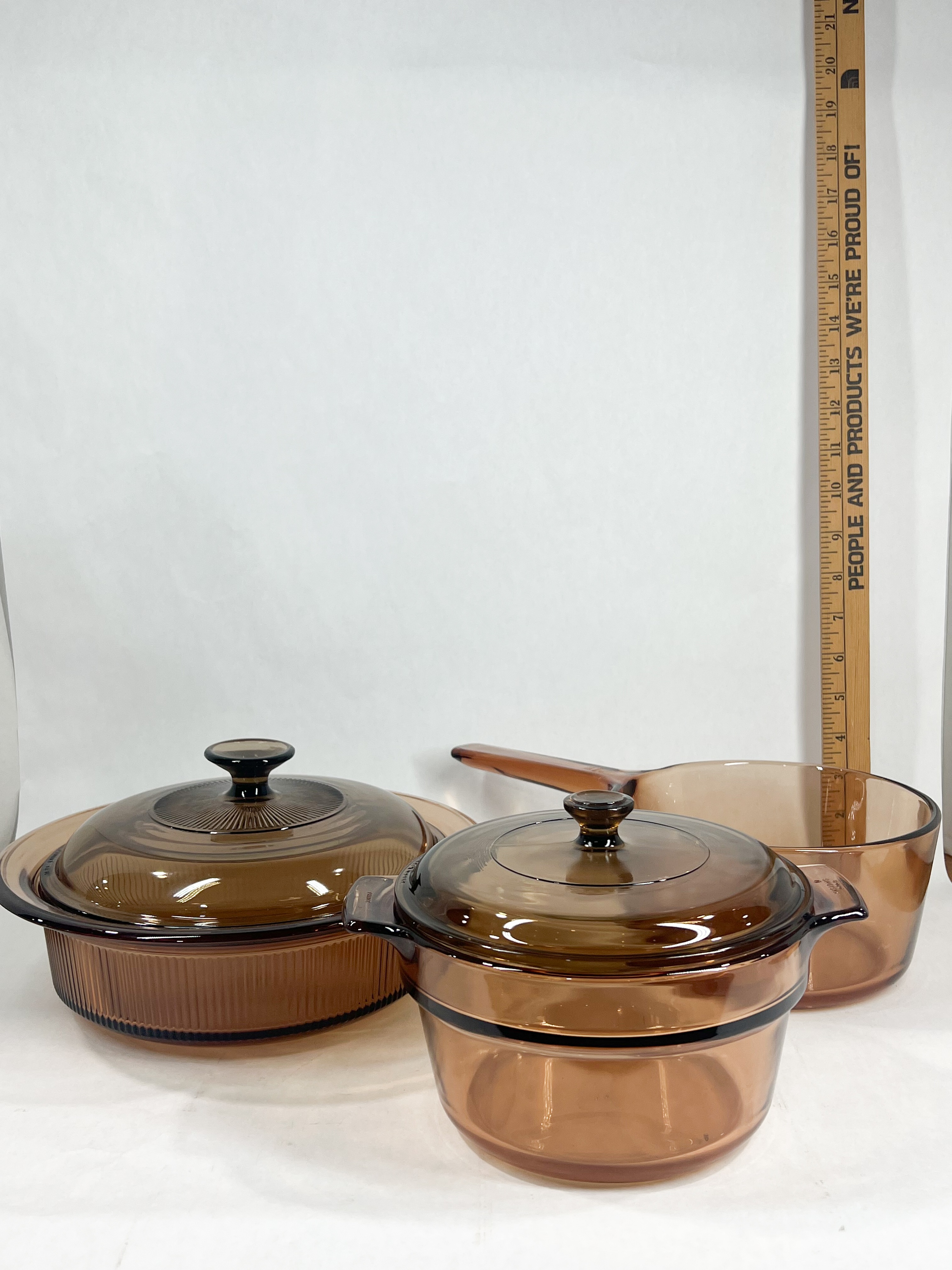 CORNING VISION AMBER GLASS COOKWARE SET