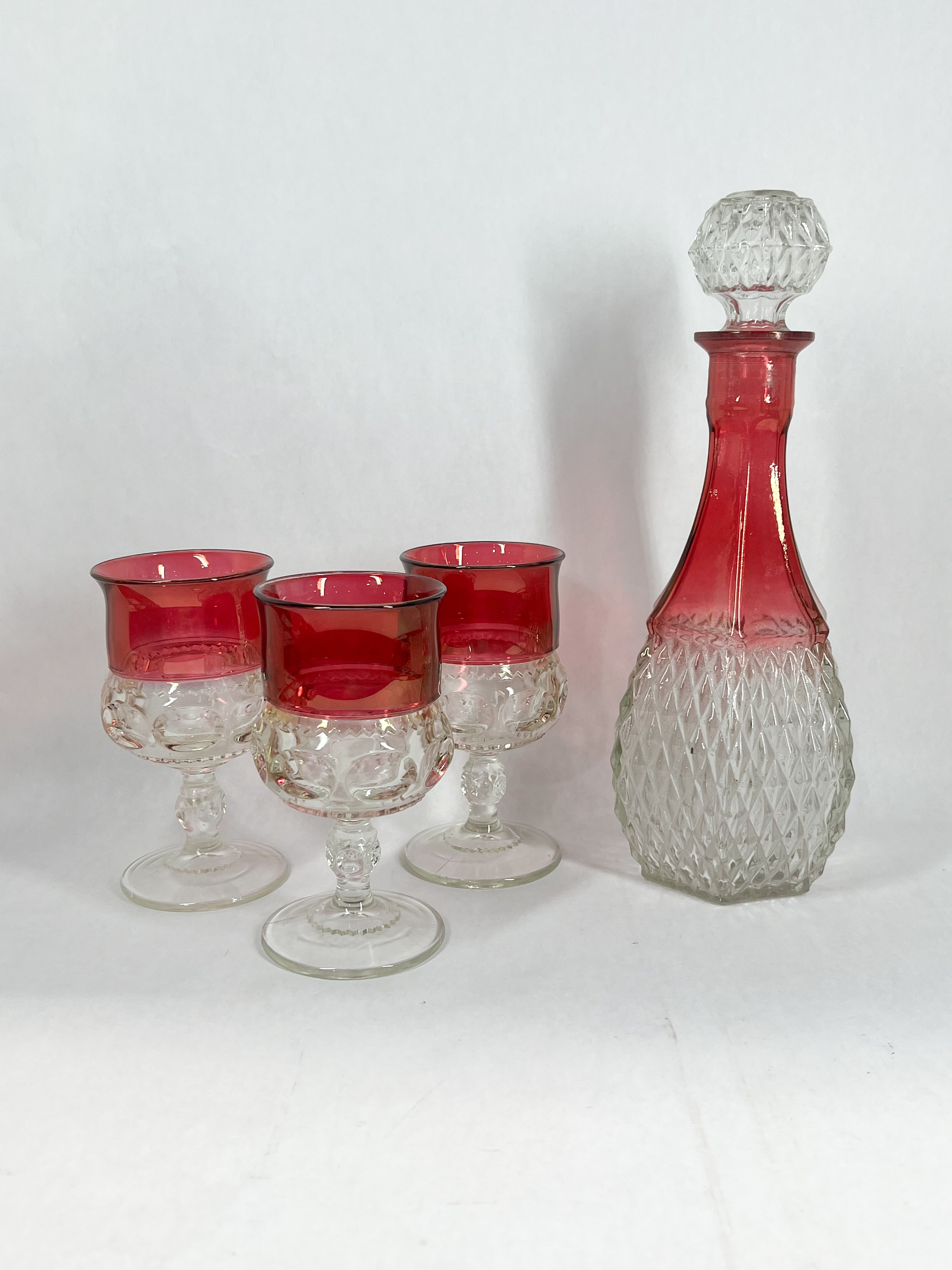 INDIANA RUBY FLASHED PRESSED GLASS SERVICE