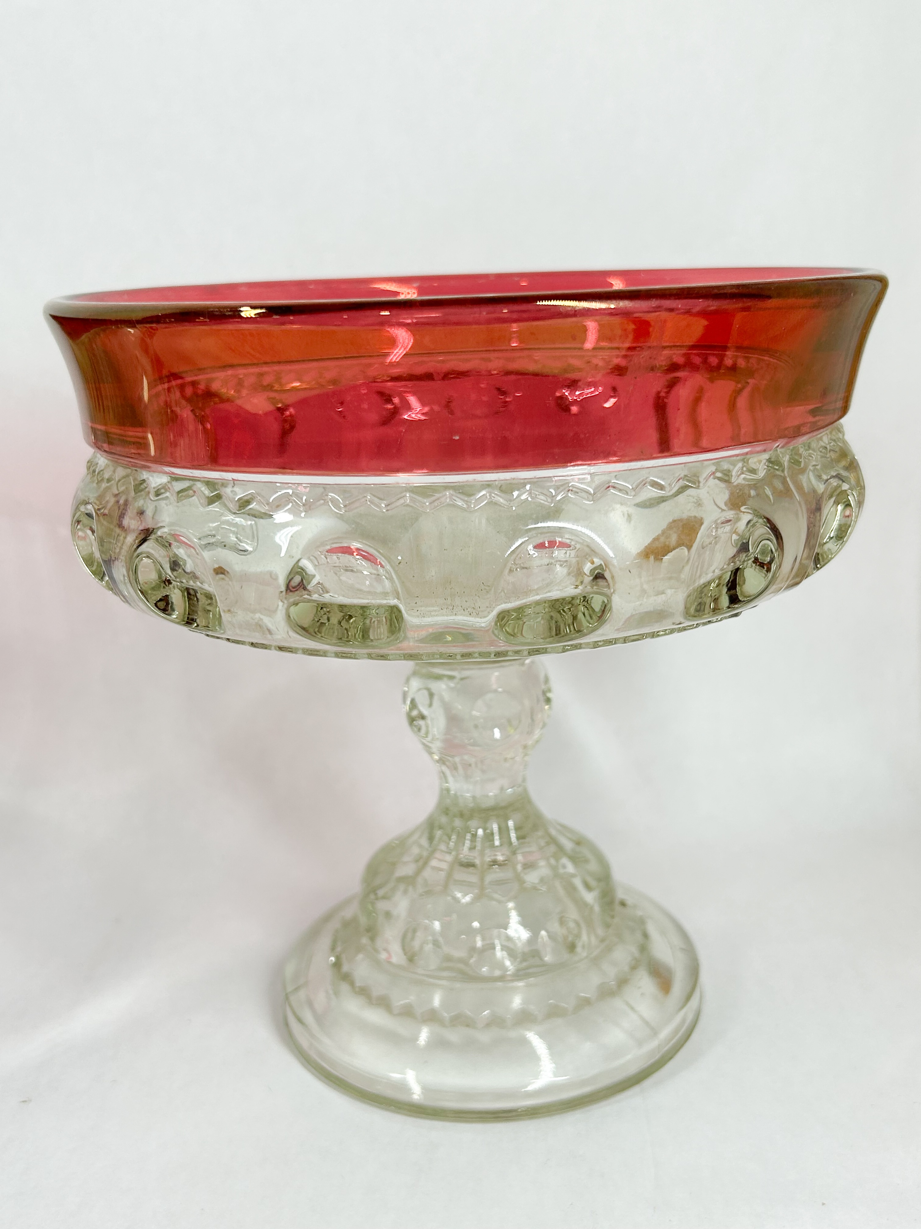 INDIANA KINGS CROWN RUBY STAINED GLASS COMPOTES