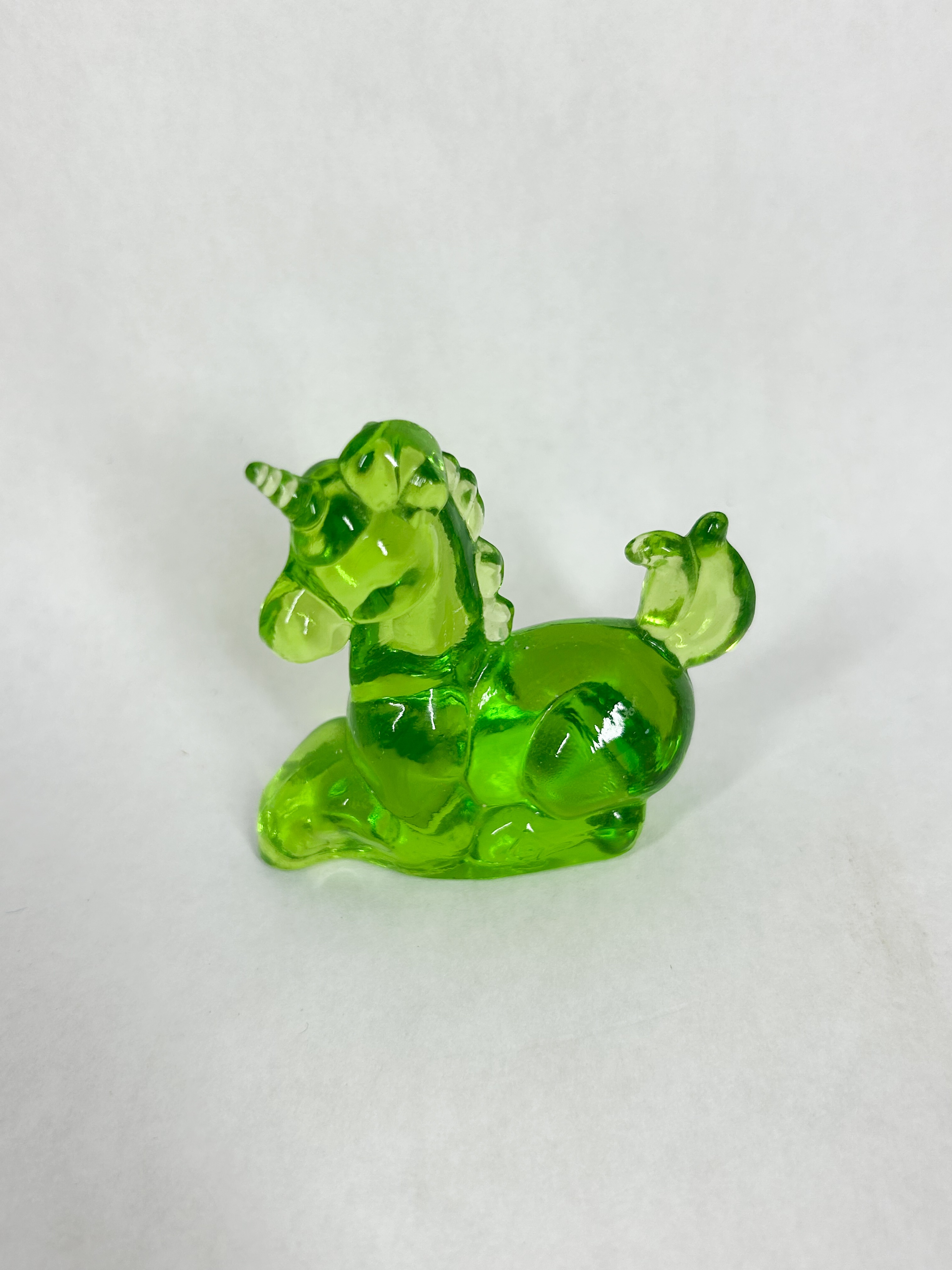 BOYD GREEN GLASS UNICORN FIGURINE