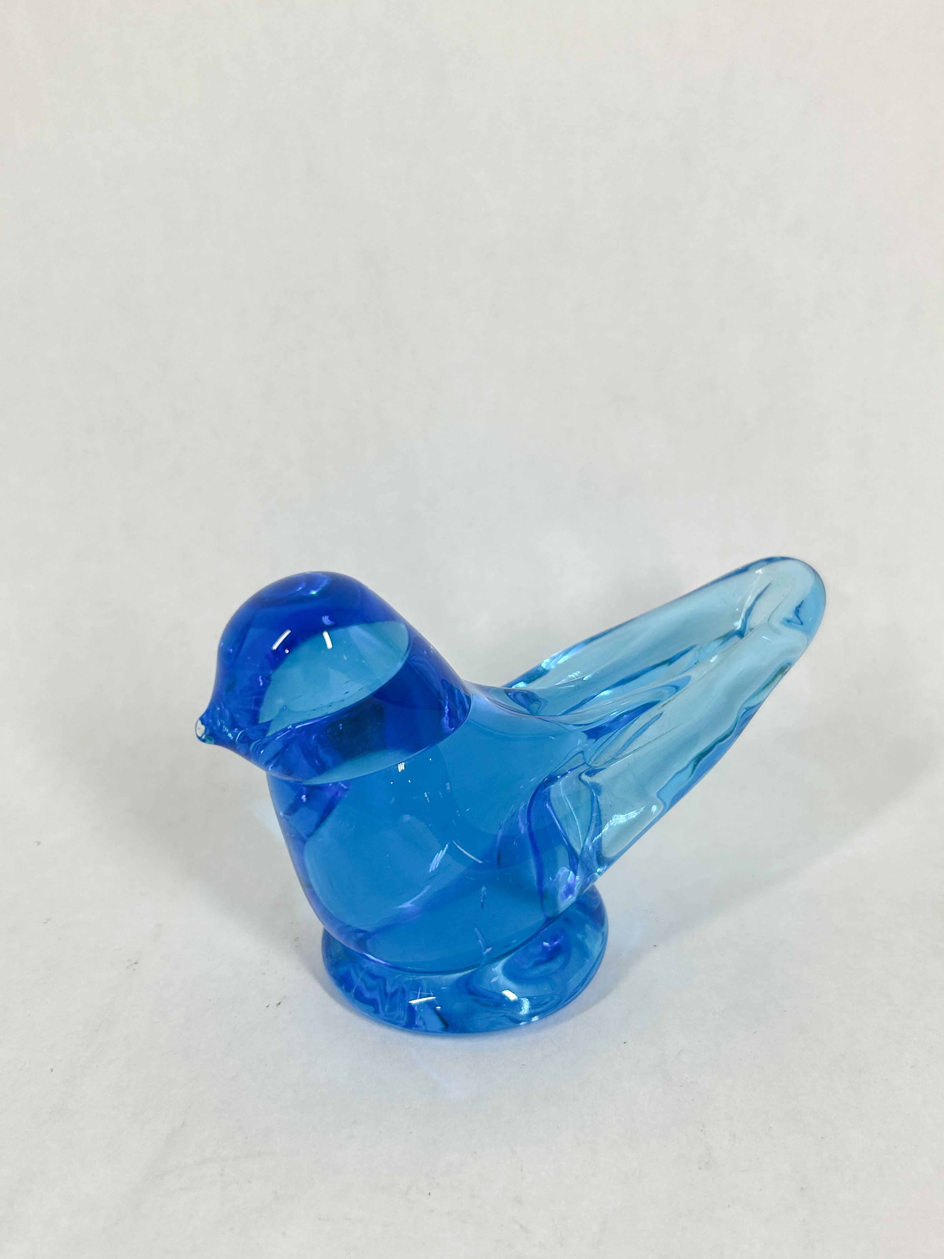 LEO WARD COBALT BLUE GLASS BIRD FIGURINE