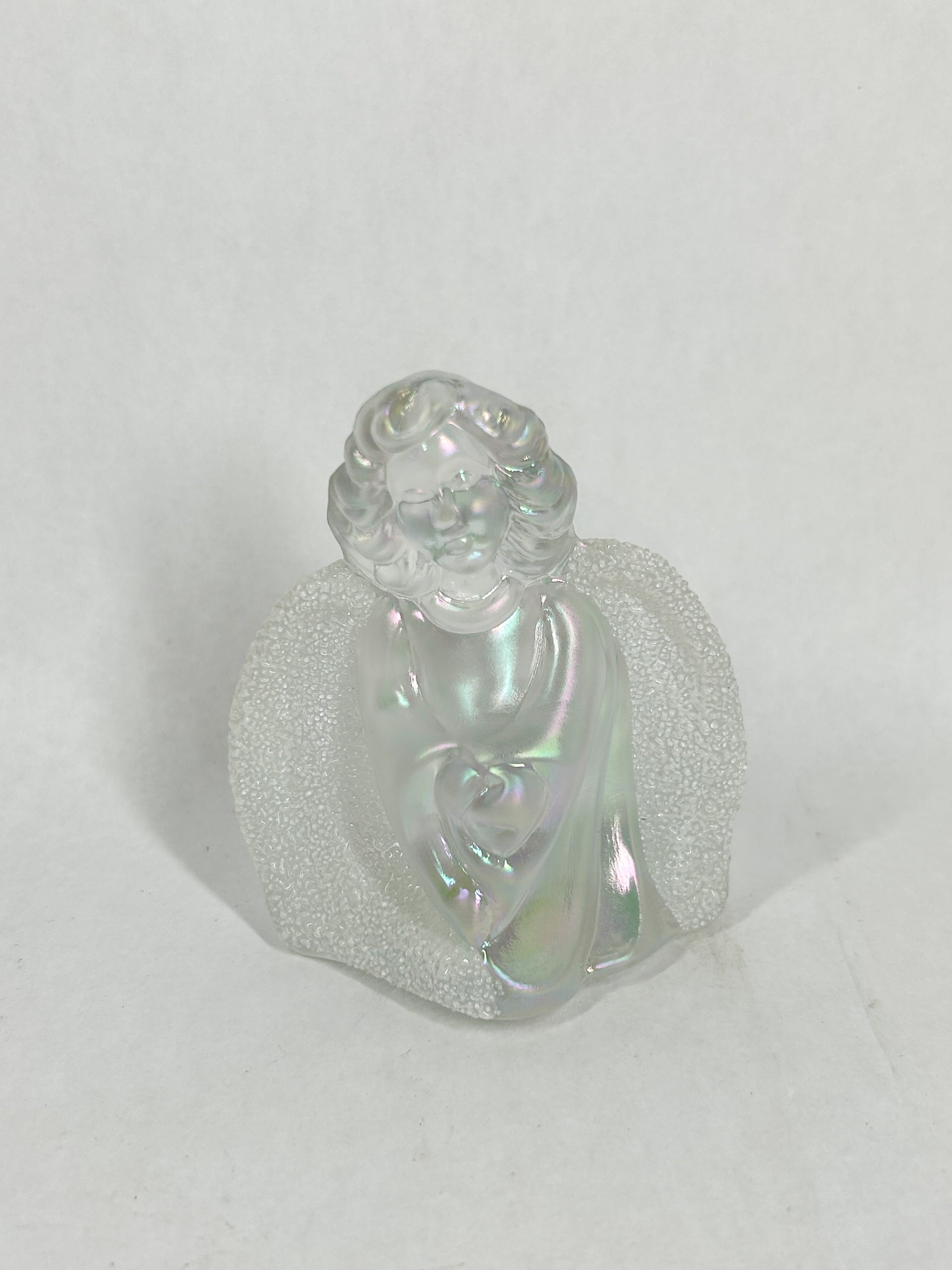 FENTON IRIDESCENT GLASS ANGEL FIGURINE
