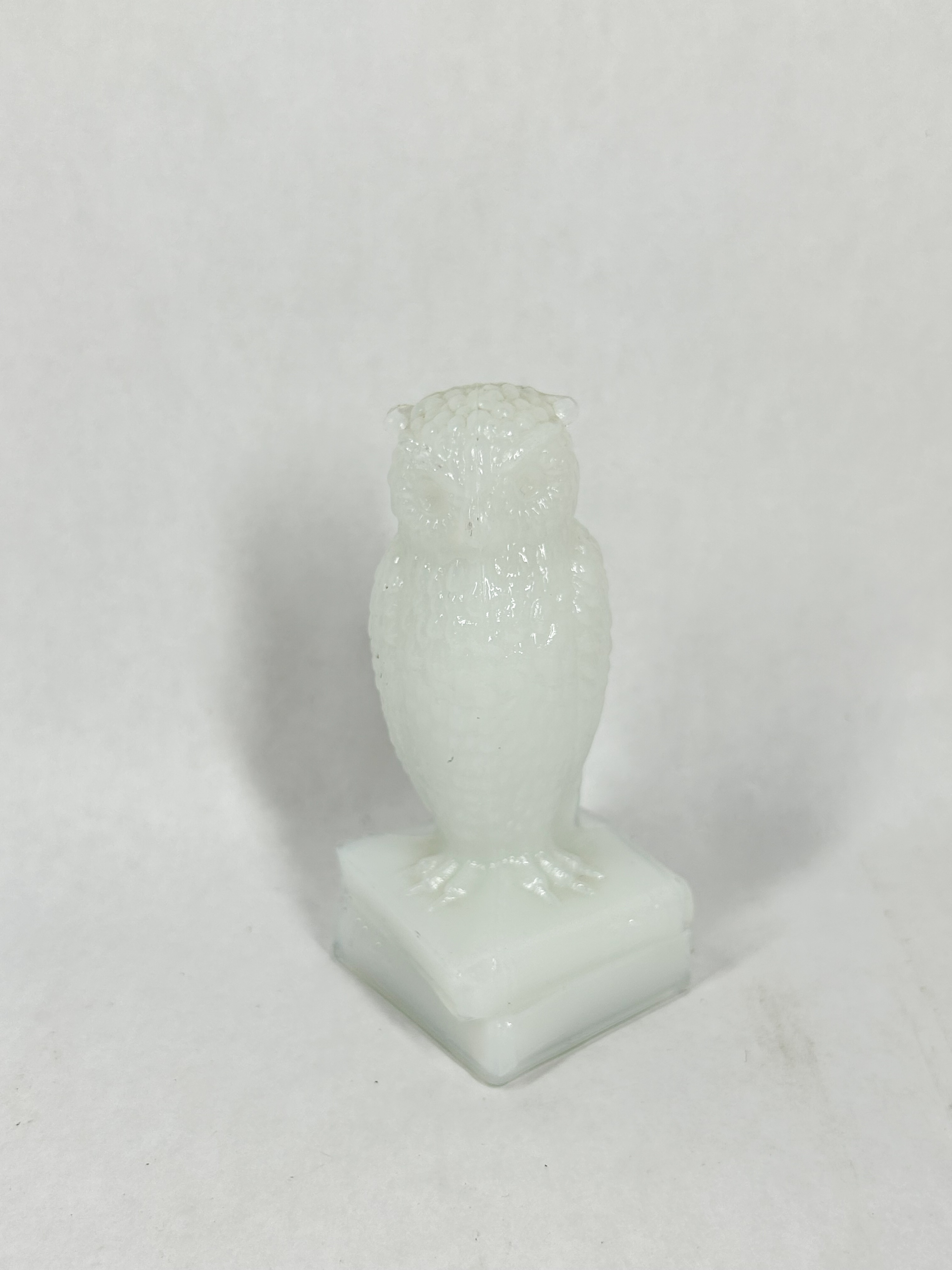 DEGENHART MILK GLASS WISE OWL FIGURINE