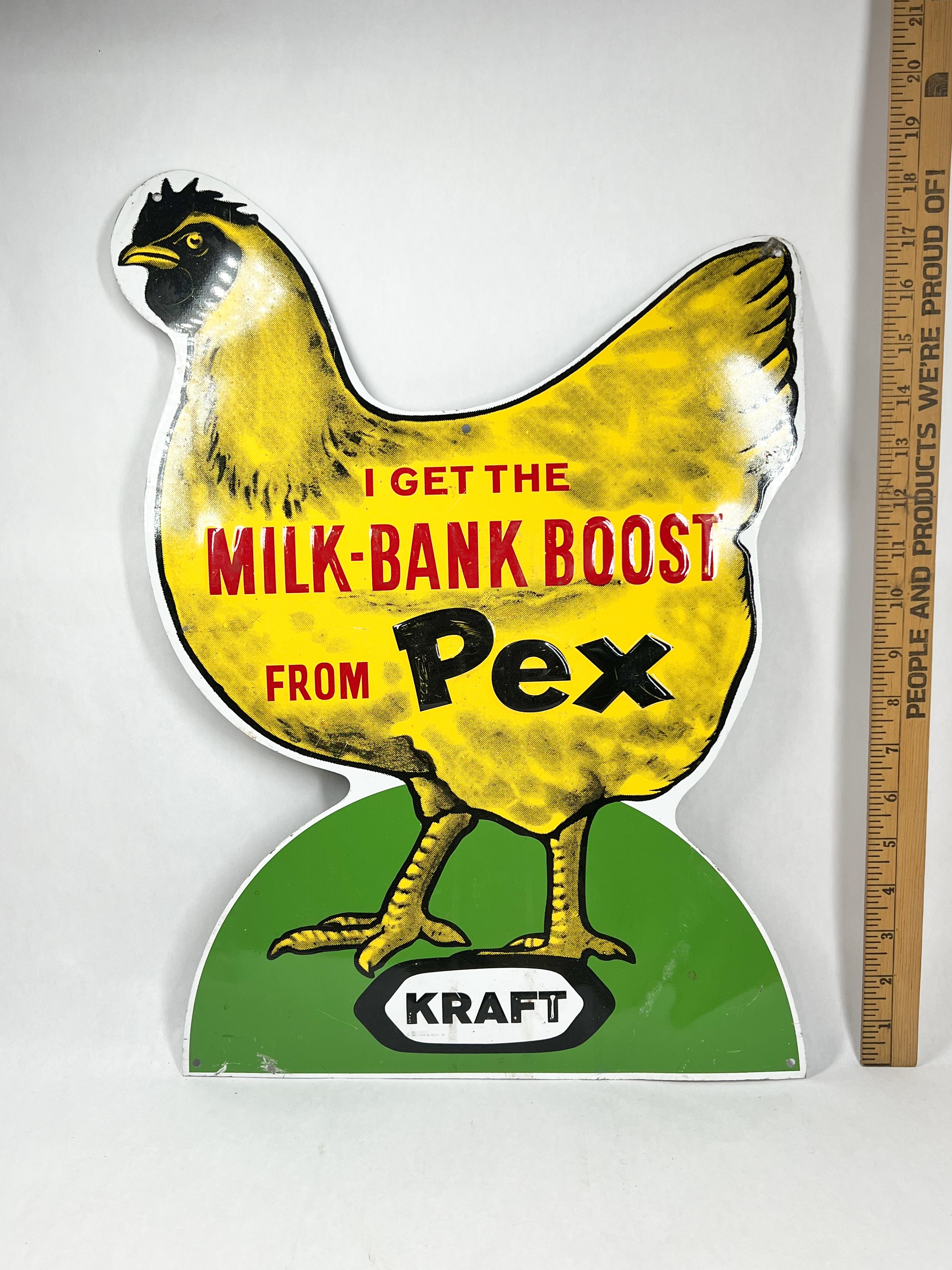 KRAFT PEX CHICKEN FEED DIE-CUT TIN SIGN