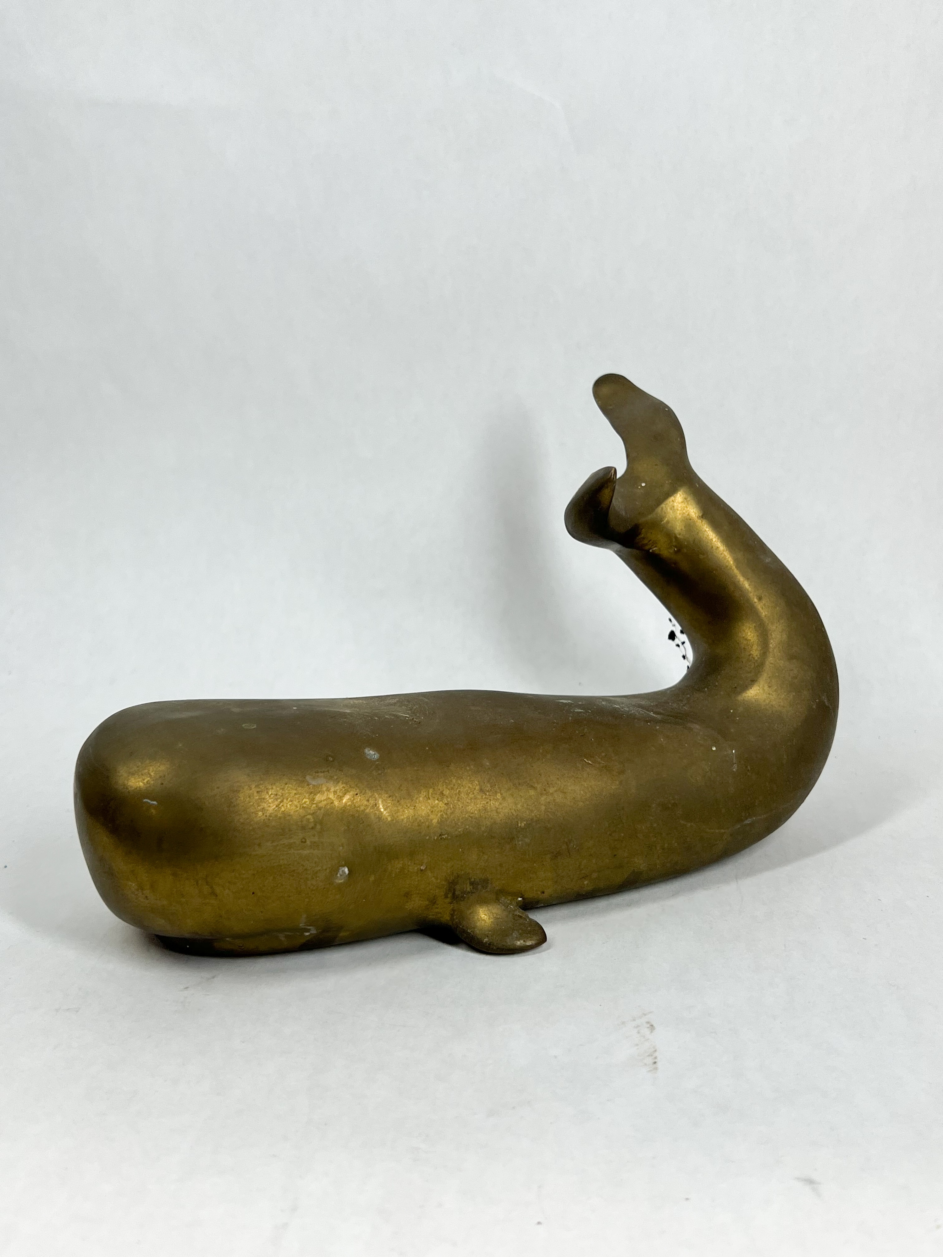 BRASS SPERM WHALE FIGURINE