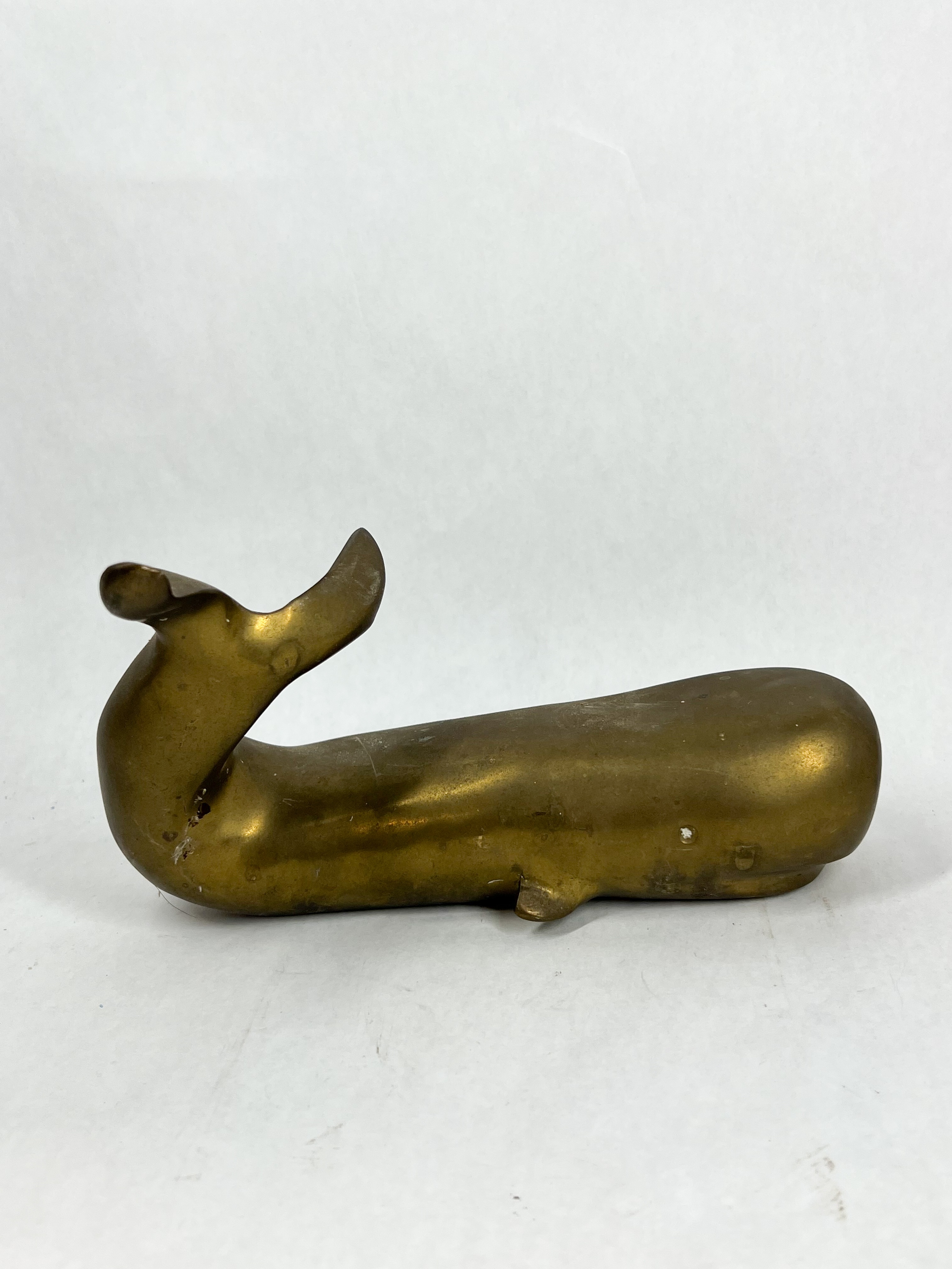 BRASS SPERM WHALE FIGURINE
