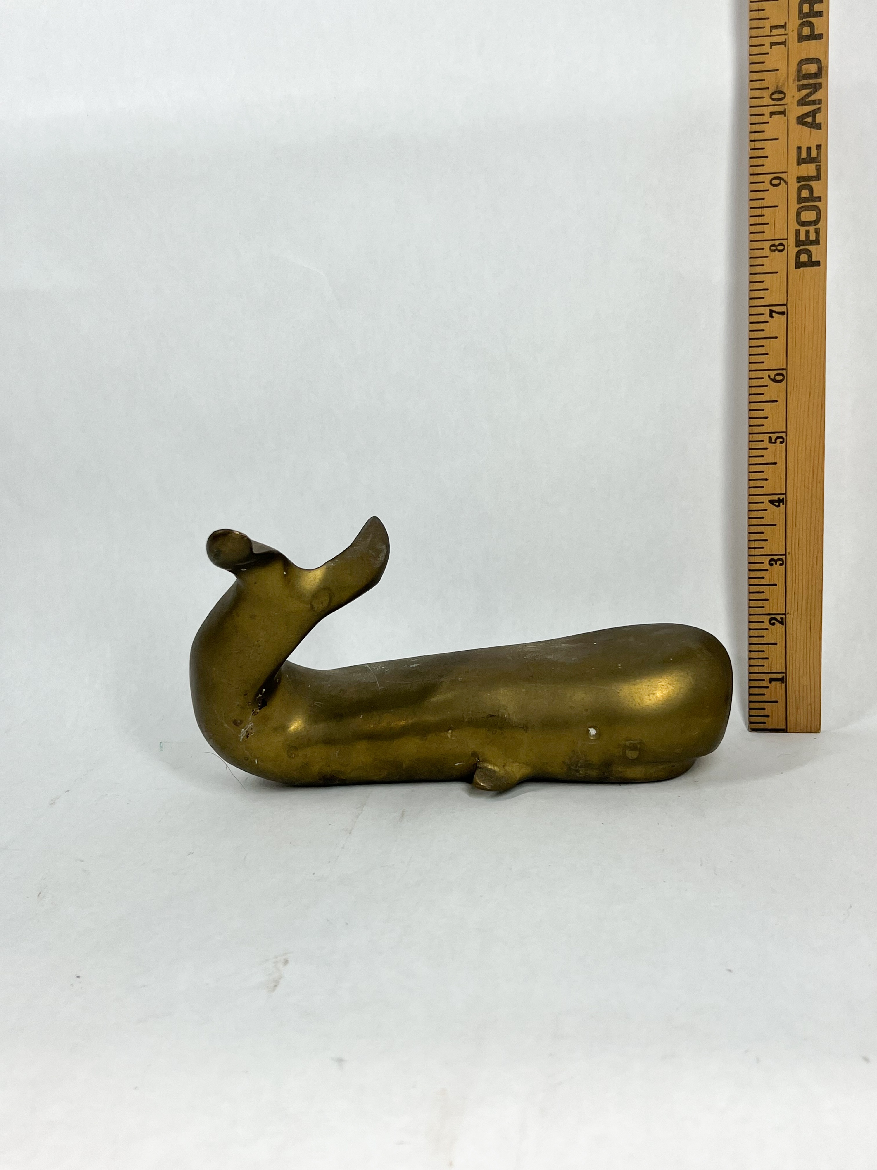 BRASS SPERM WHALE FIGURINE