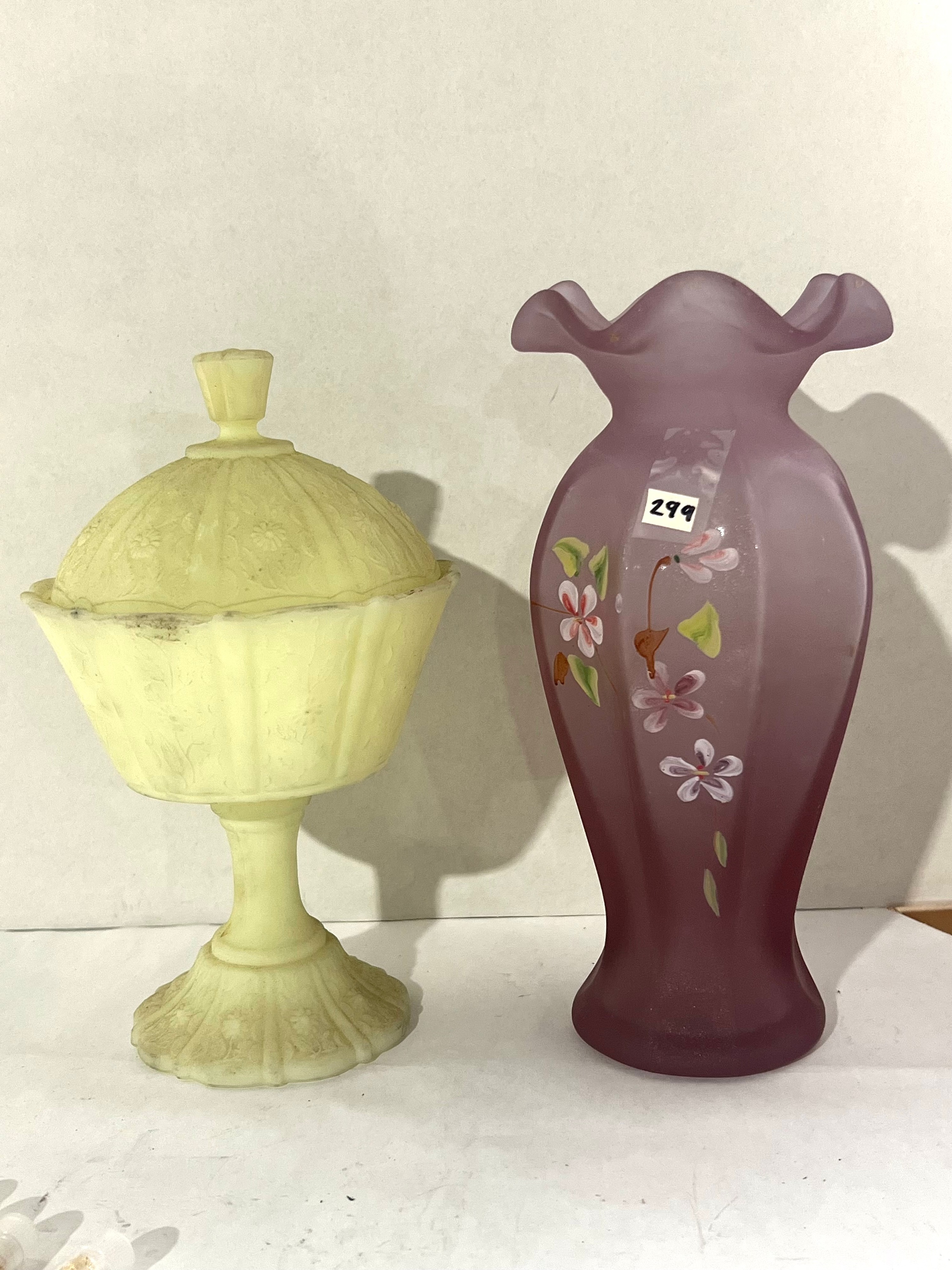 CUSTARD AND SATIN ART GLASS