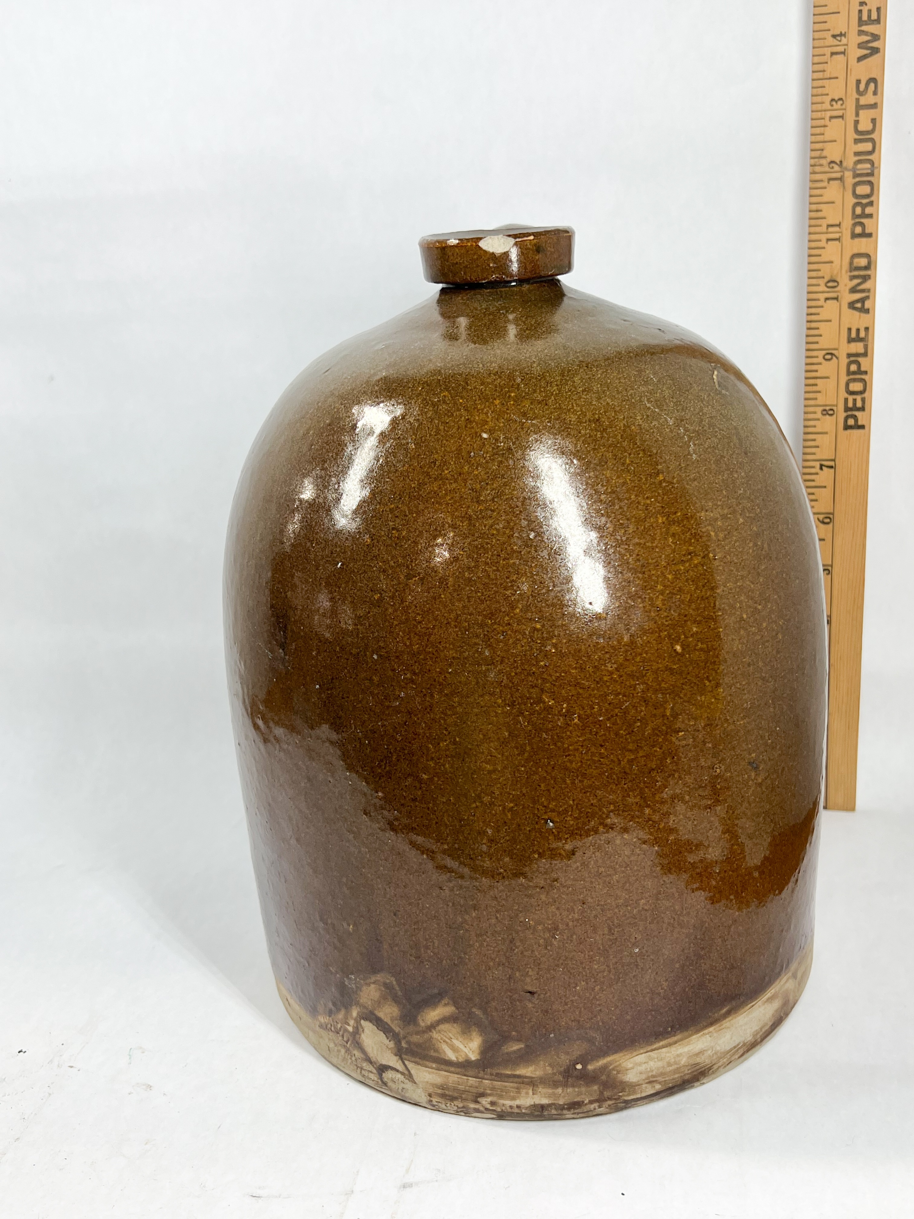 TWO AMERICAN GLAZED STONEWARE JUGS
