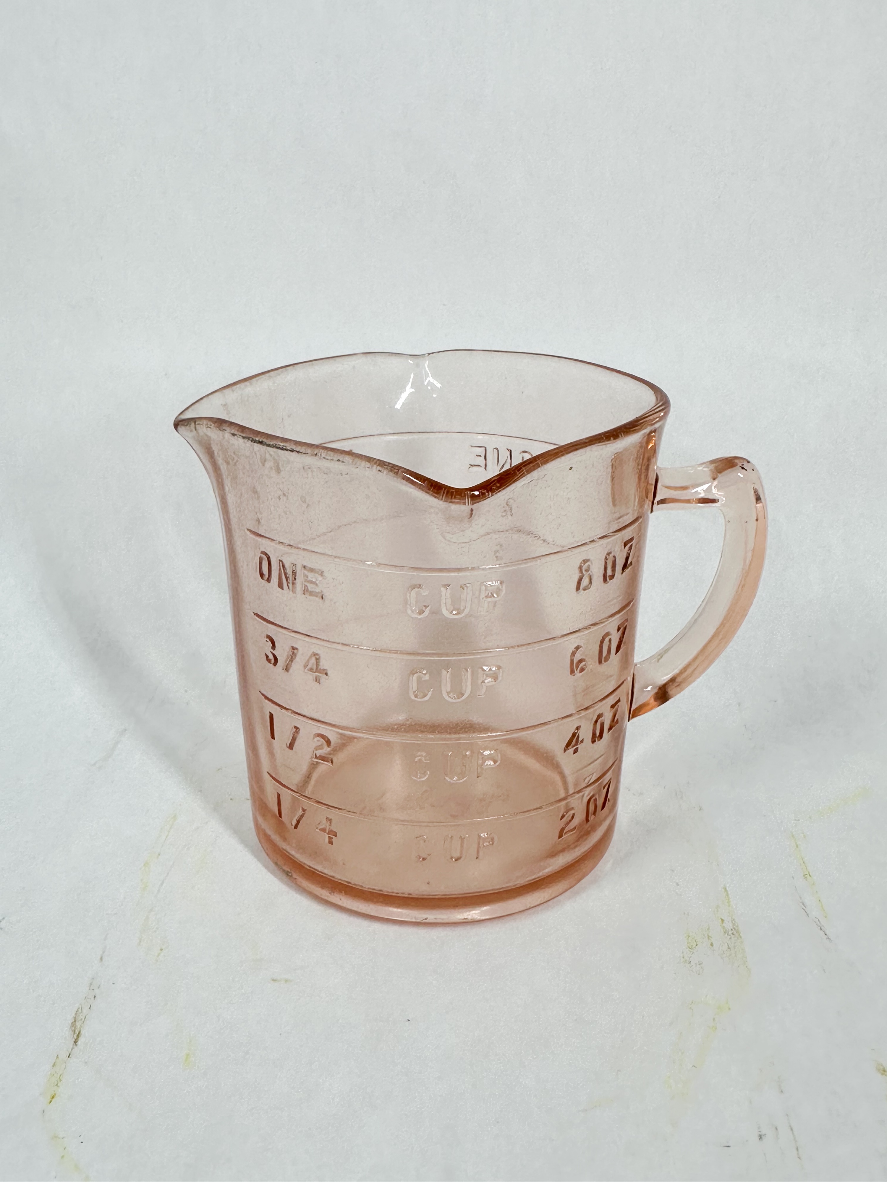 HEISEY PINK GLASS MEASURING CUP