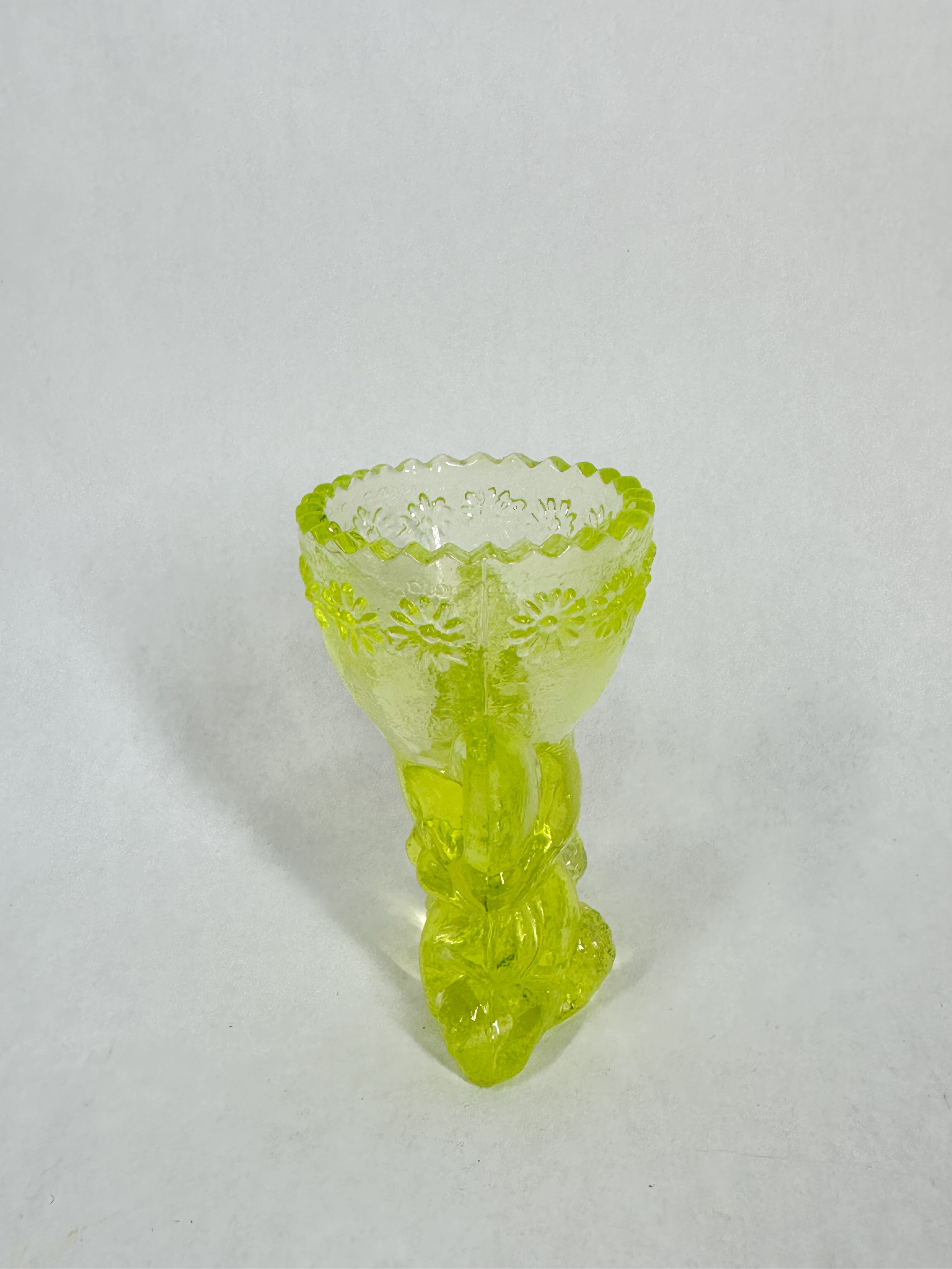 URANIUM GLASS ELEPHANT TOOTHPICK HOLDER