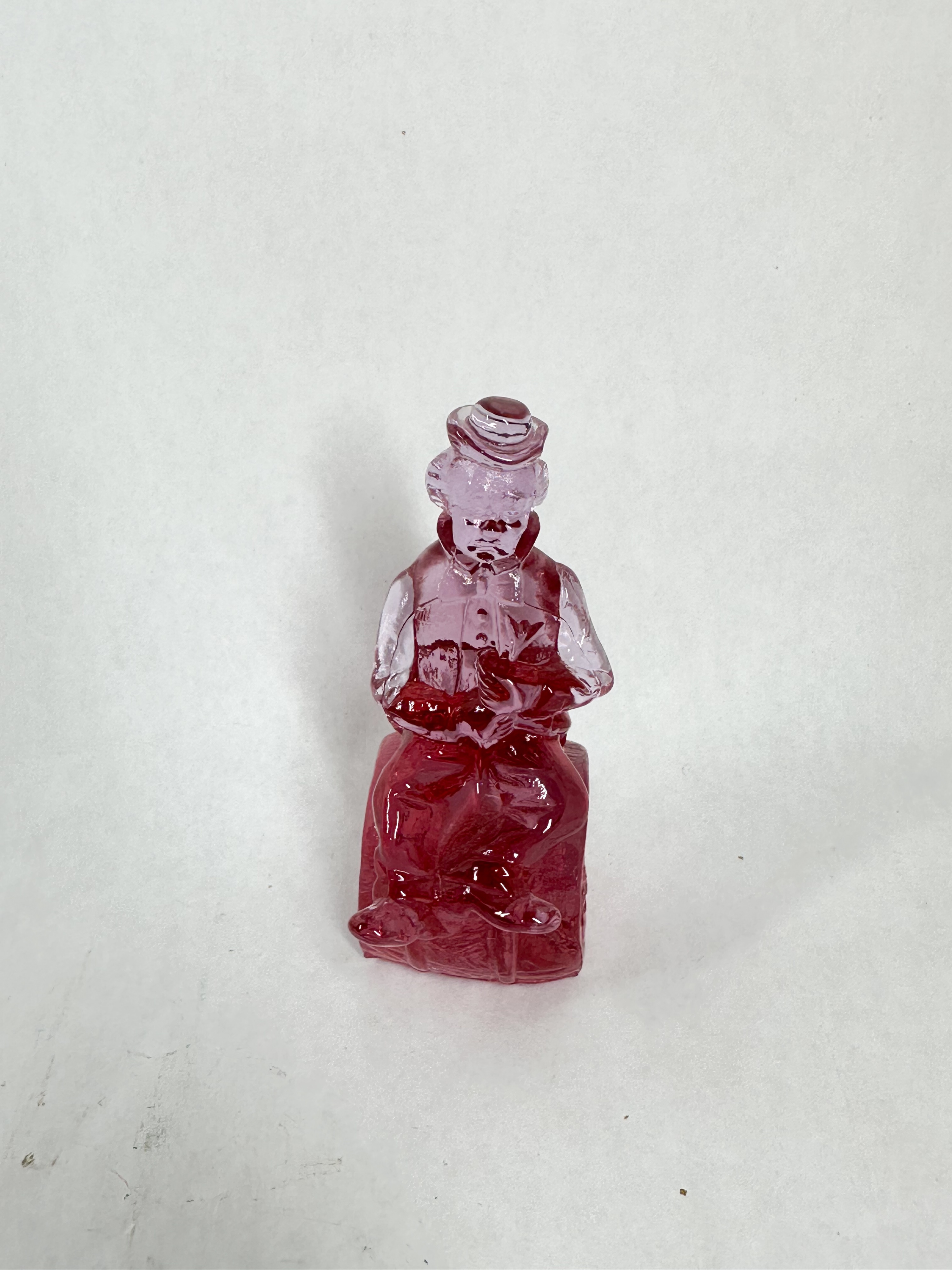 MOSSER PINK GLASS WHITY FIGURINE 1982