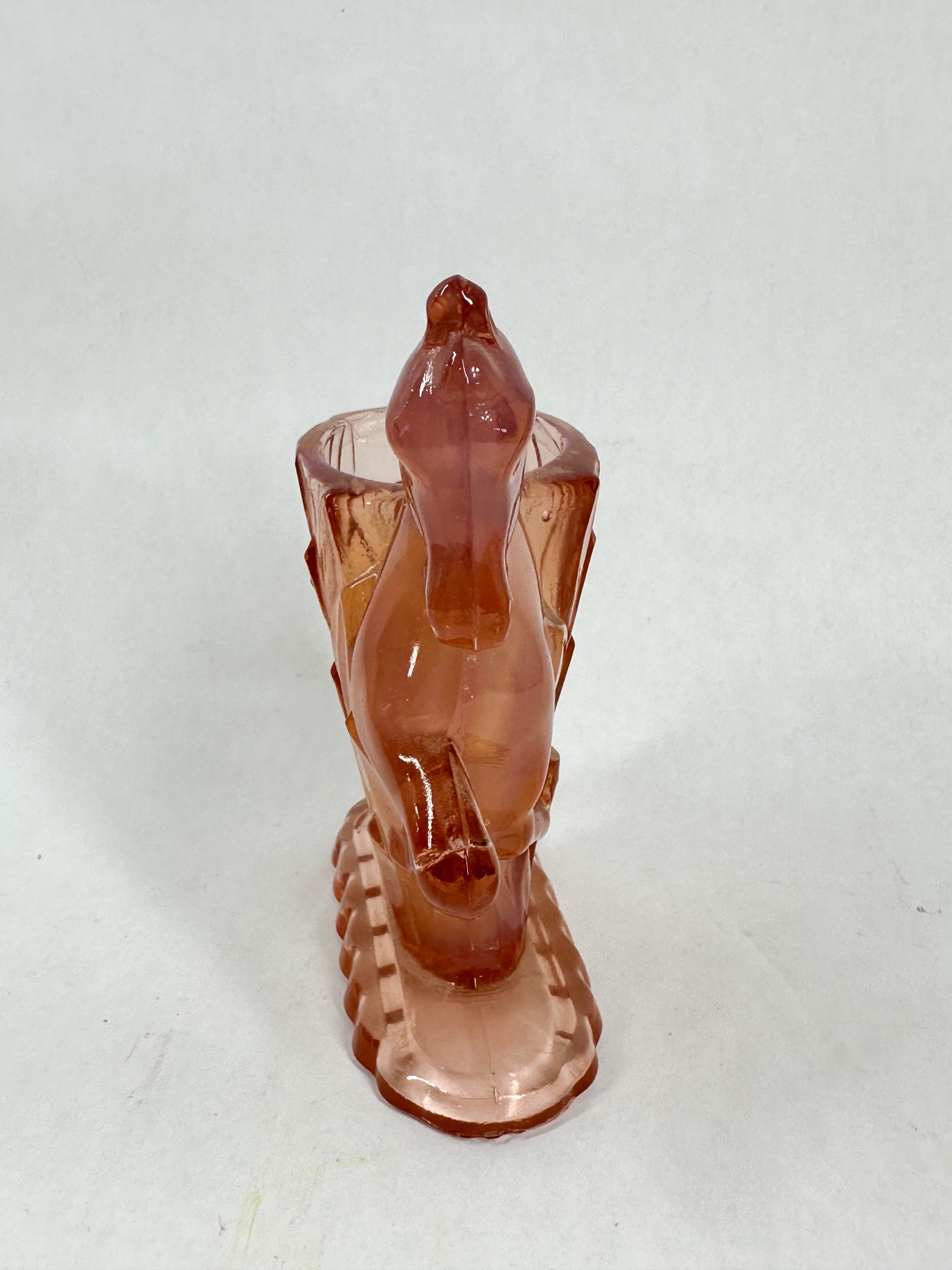L.E. SMITH GLASS HORSE AND BUTTON TIN