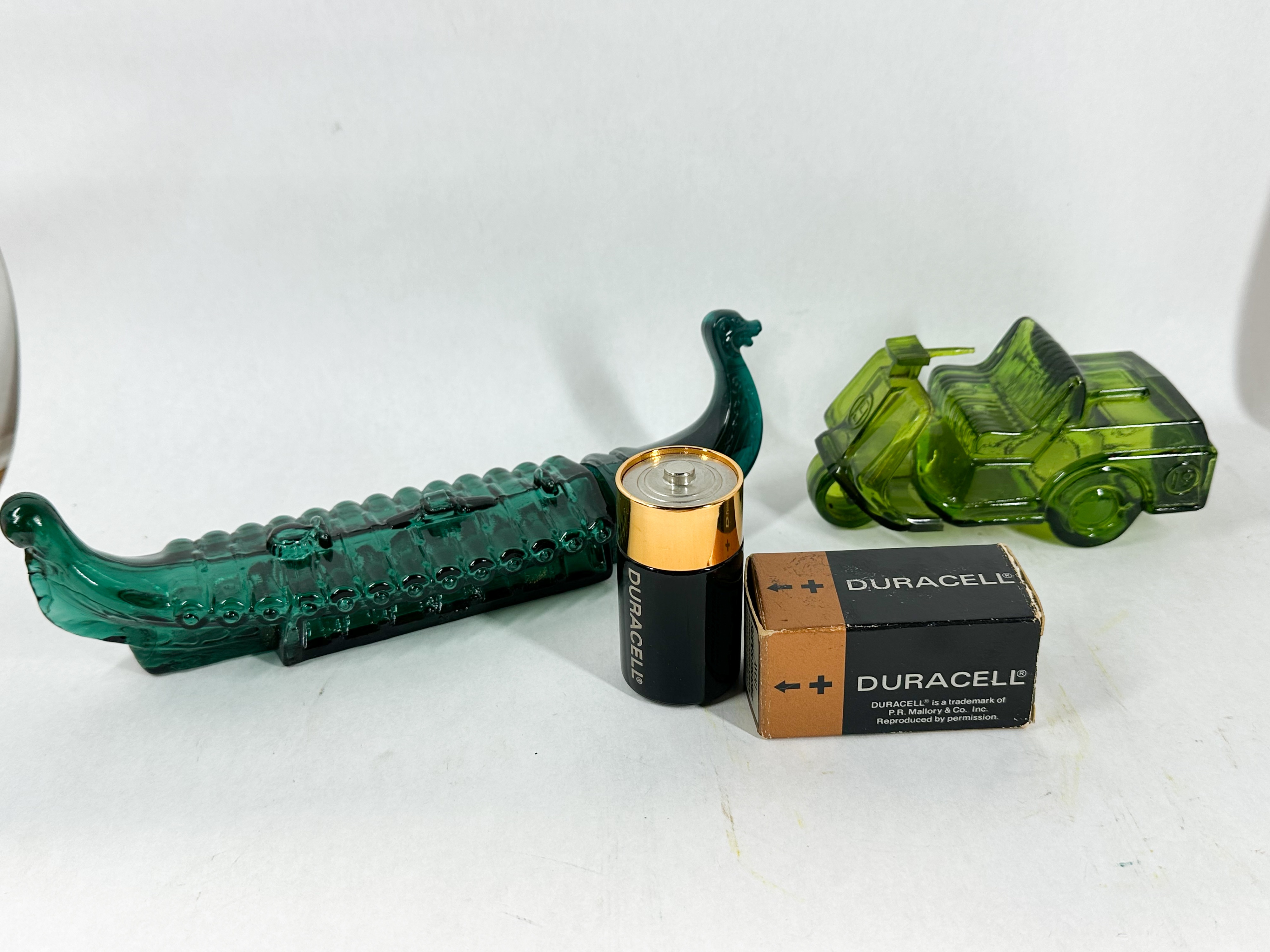 AVON FIGURAL GLASS COLOGNE BOTTLES AND DURACELL NOVELTIES