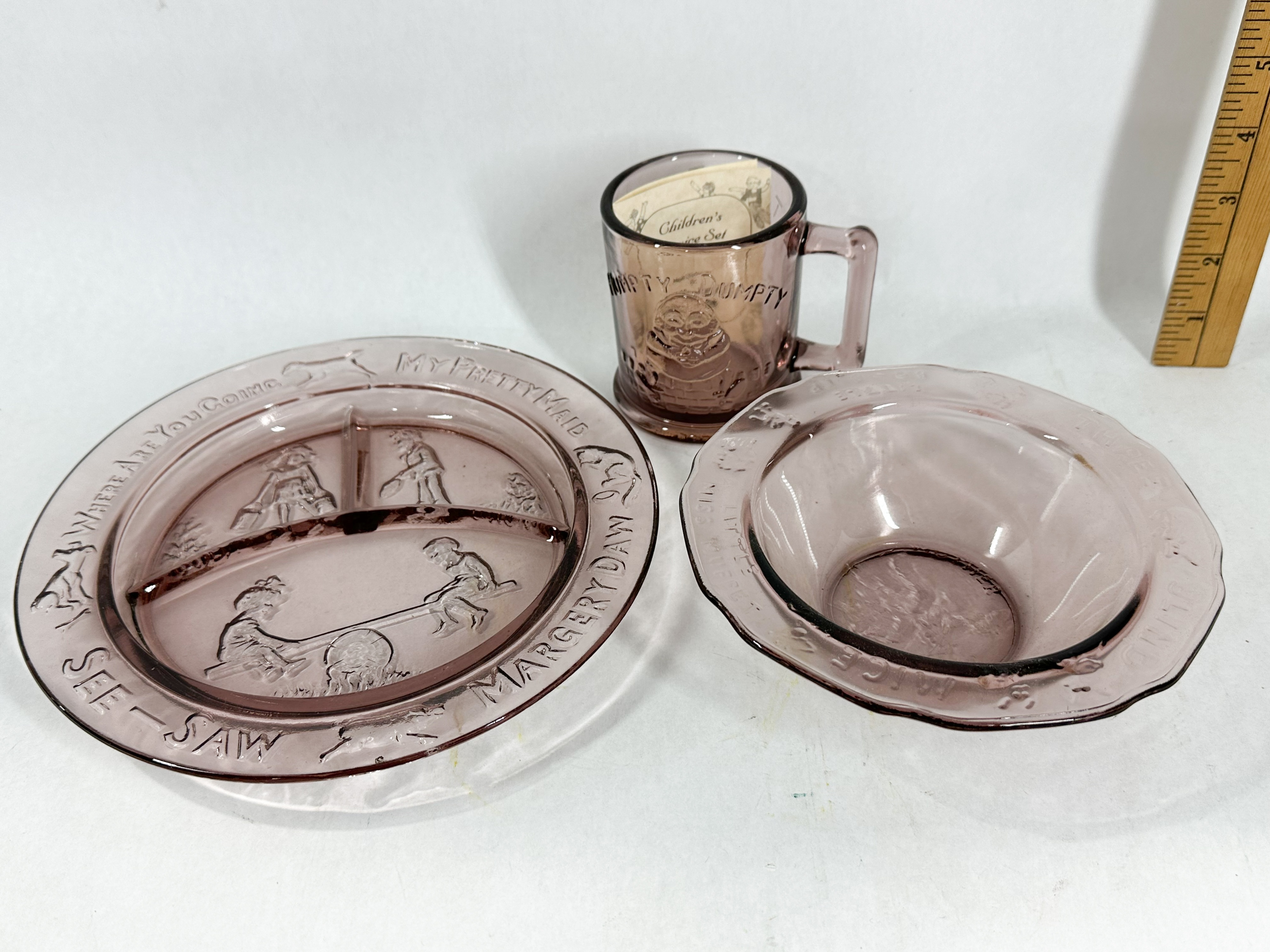 HOME INTERIORS NURSERY RHYME GLASS SERVICE SET