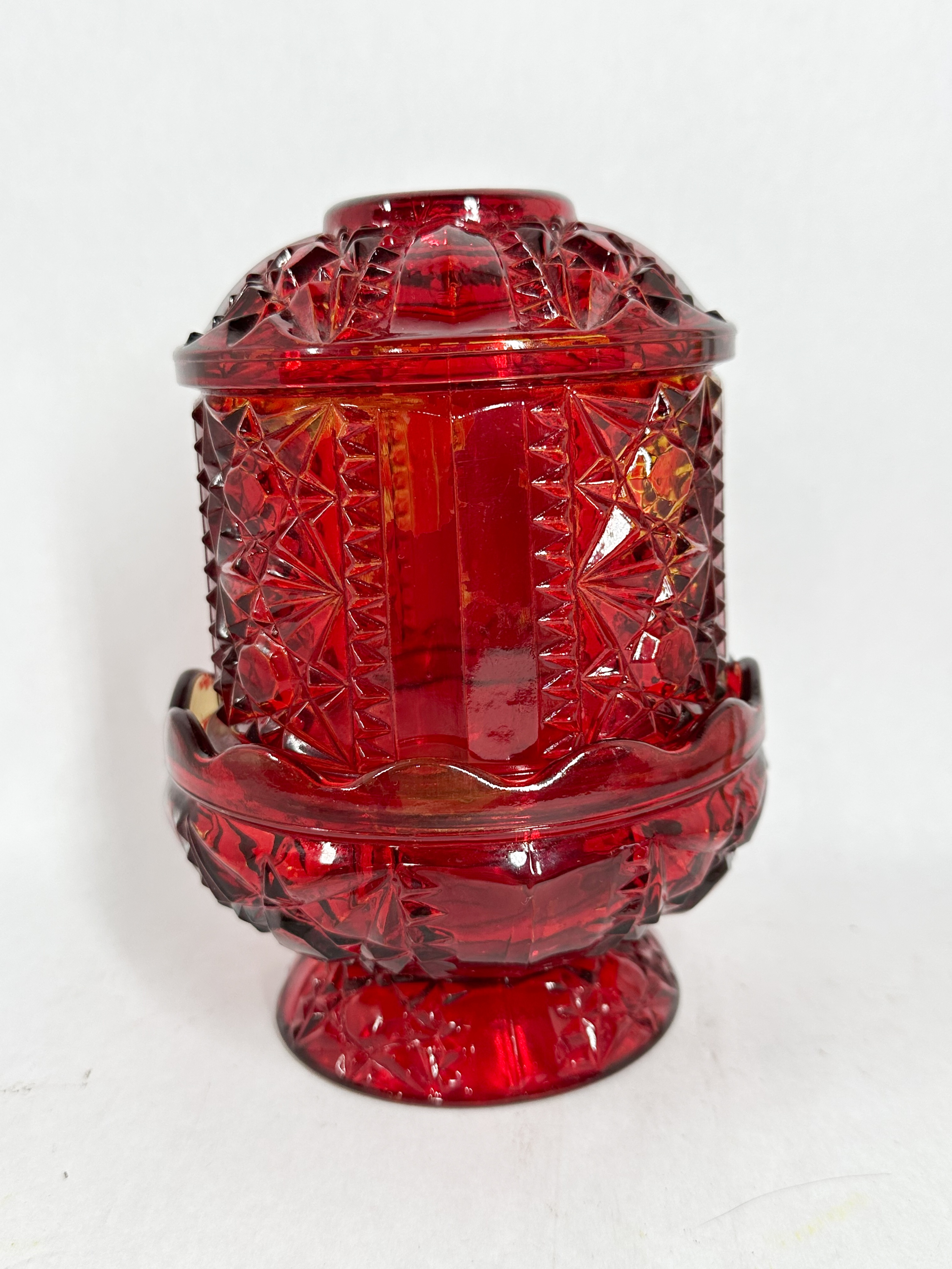 INDIANA GLASS RUBY RED FAIRY LAMP