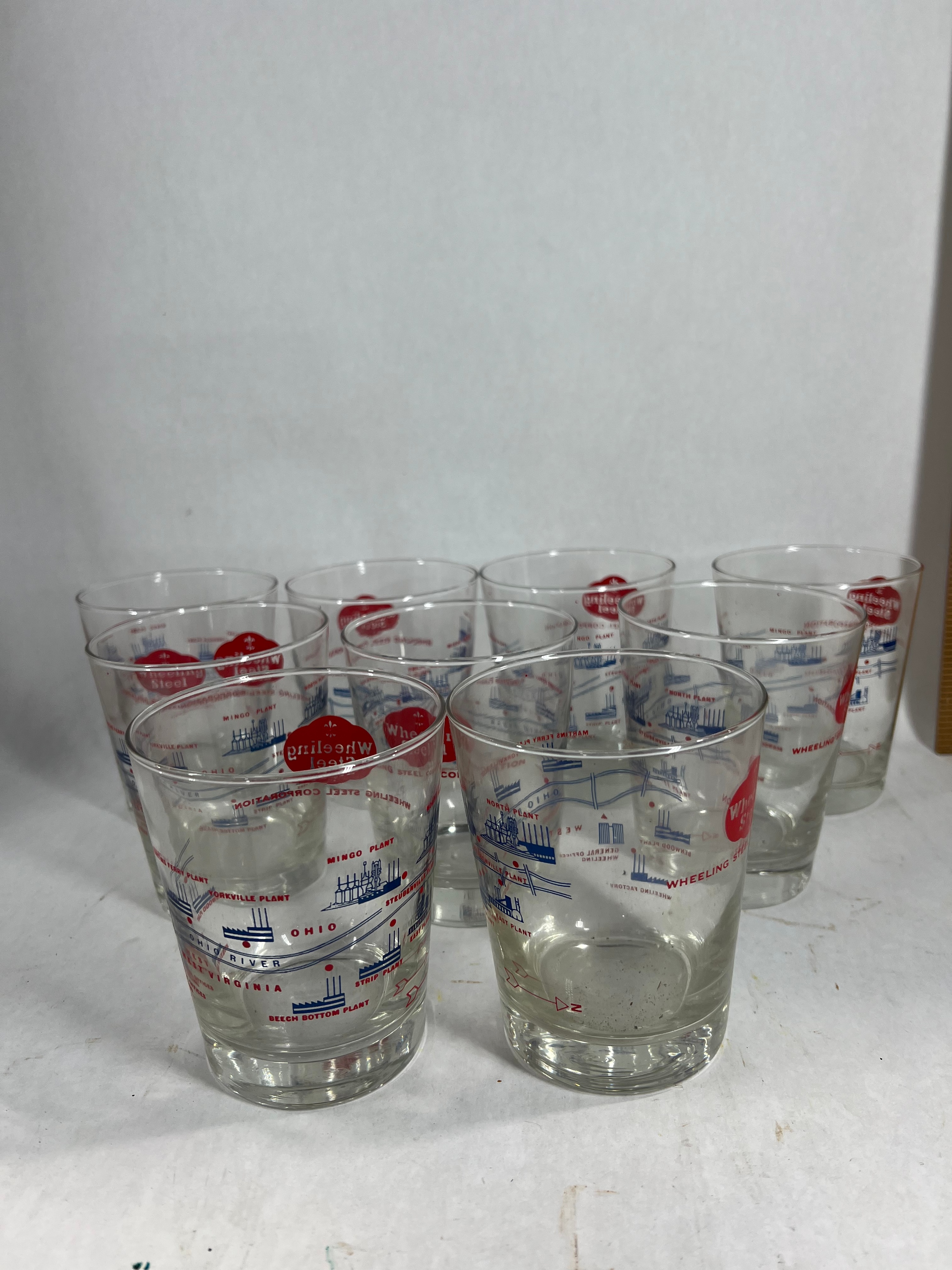 WHEELING STEEL CORPORATION GLASS TUMBLERS
