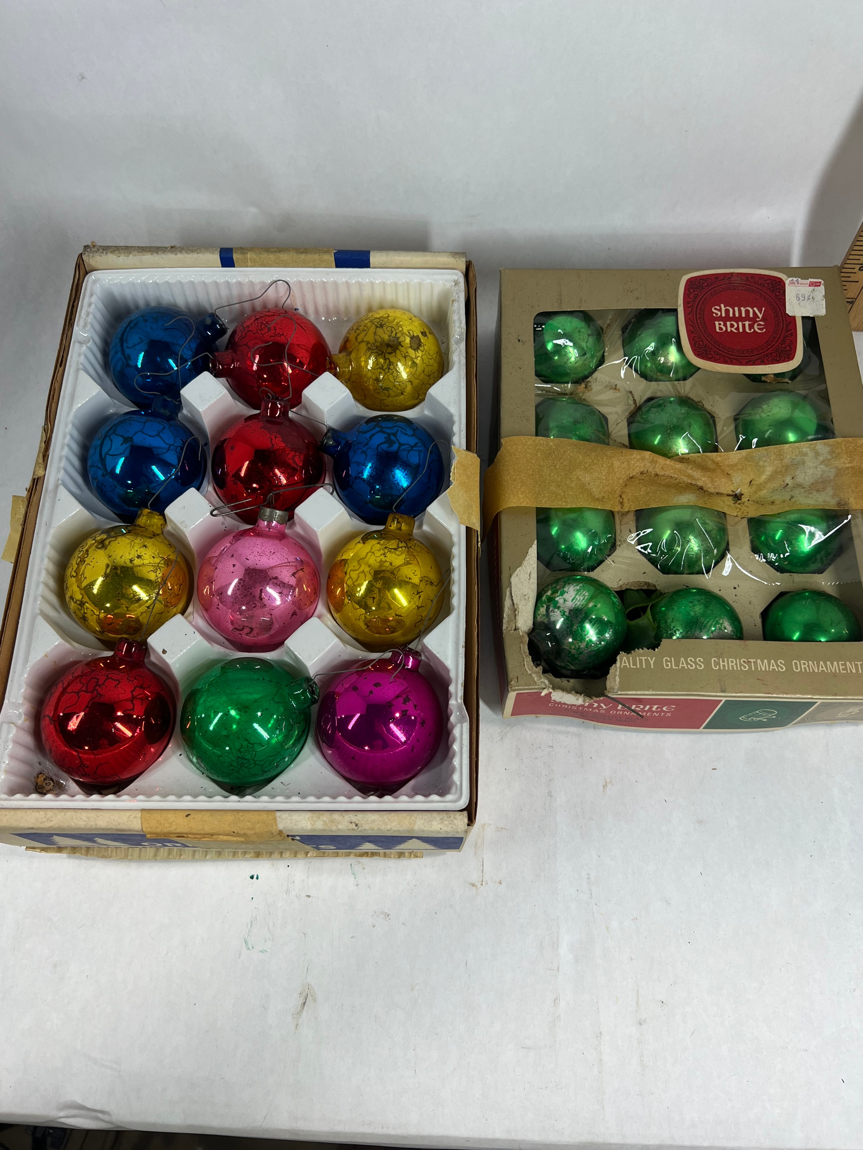 SHINY BRITE GLASS CHRISTMAS ORNAMENTS
