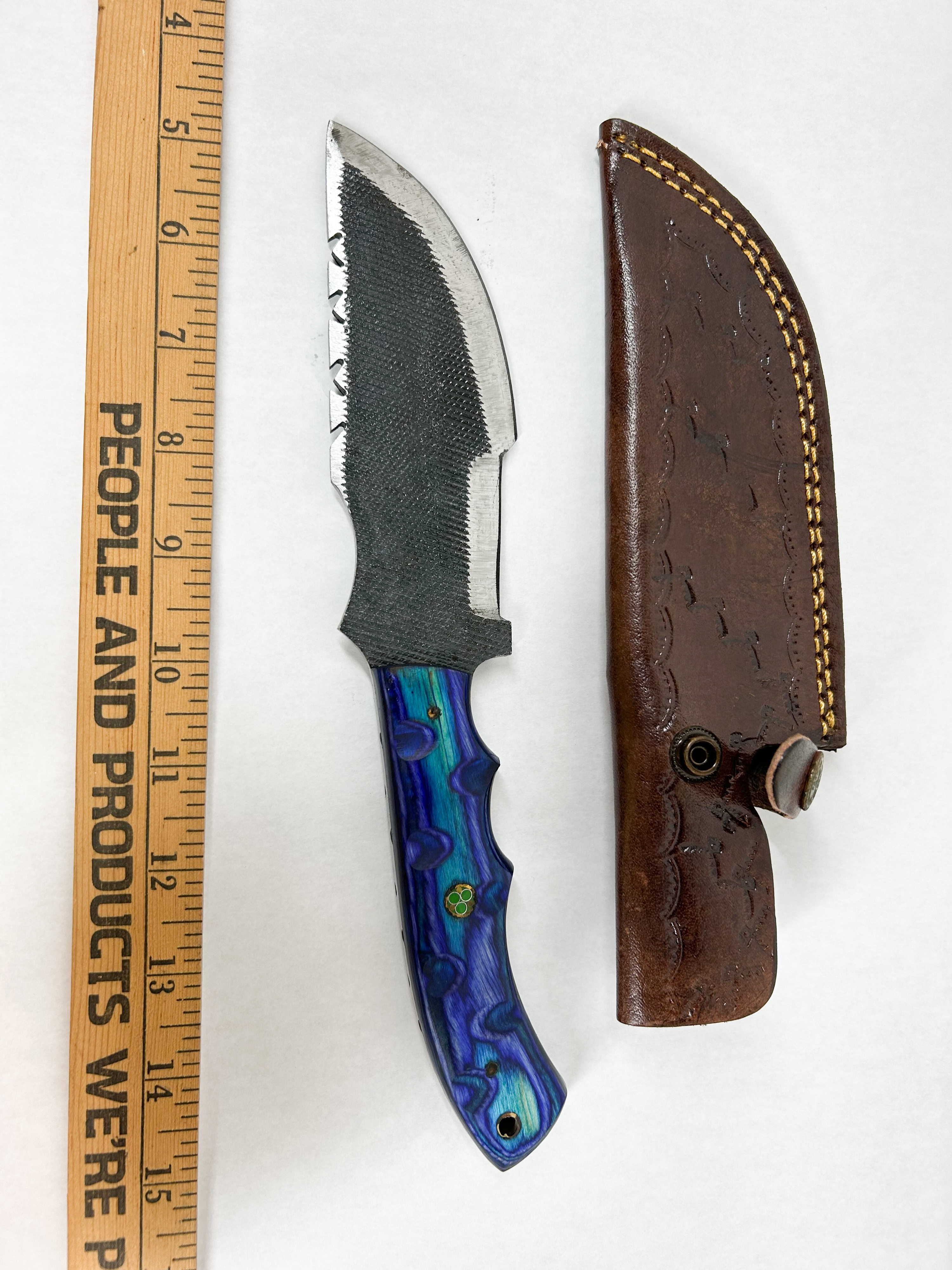 DAMASCUS STEEL FILE KNIFE