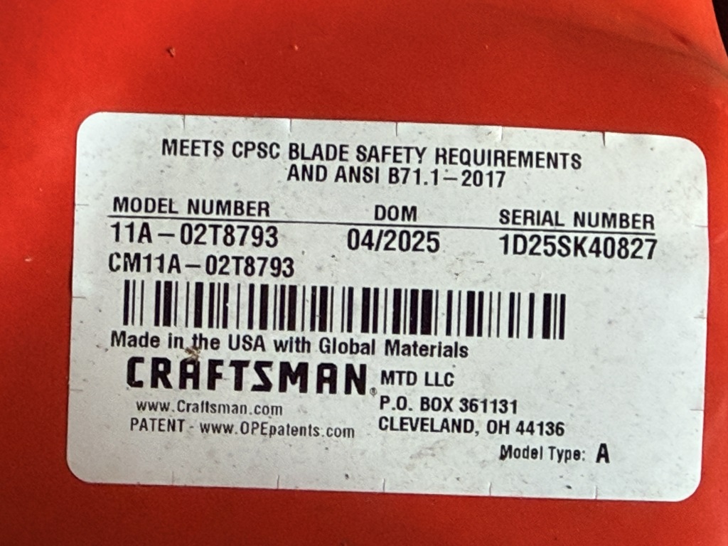NEW CRAFTSMAN WALK BEHIND PUSH MOWER