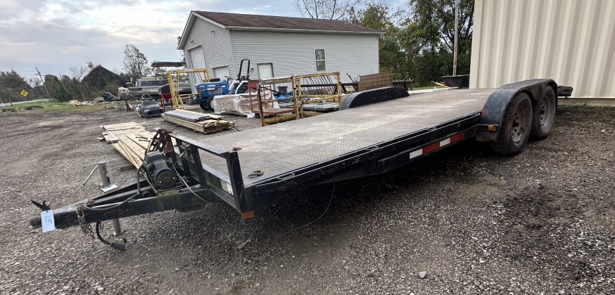 METAL CAR TRAILER W/ WINCH