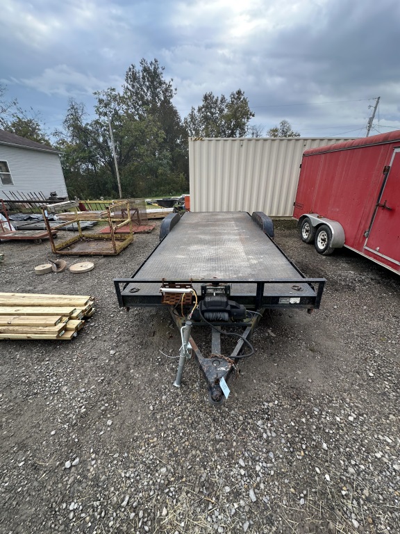 METAL CAR TRAILER W/ WINCH