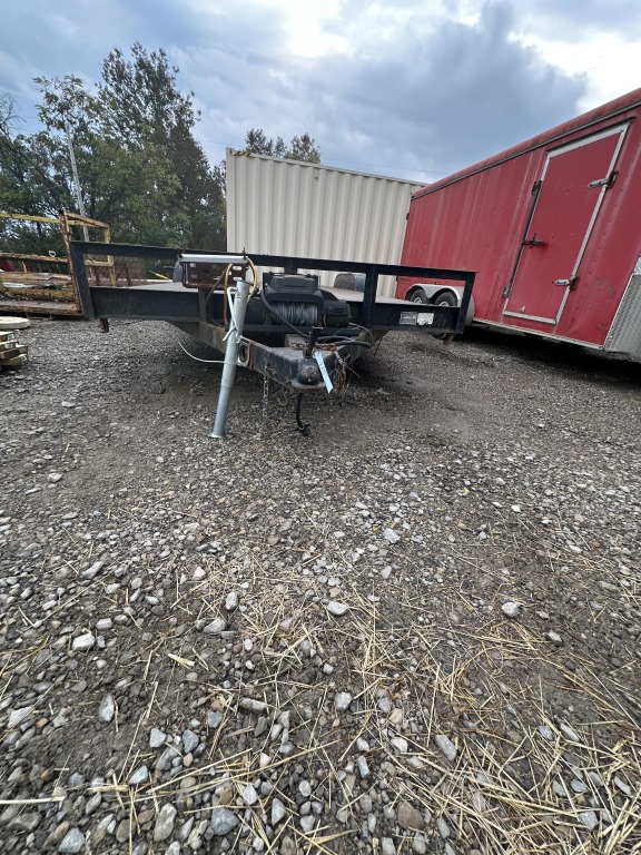 METAL CAR TRAILER W/ WINCH