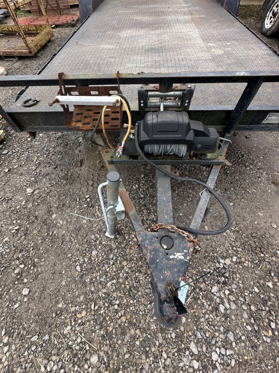 METAL CAR TRAILER W/ WINCH