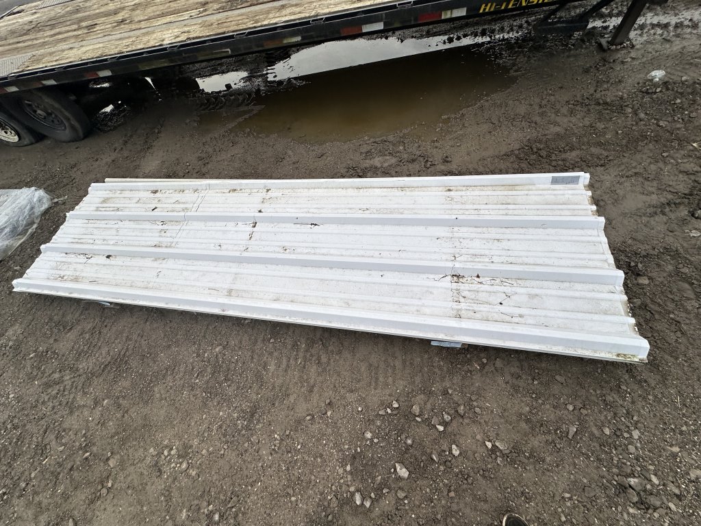 WHITE METAL ROOFING APPROX 12'